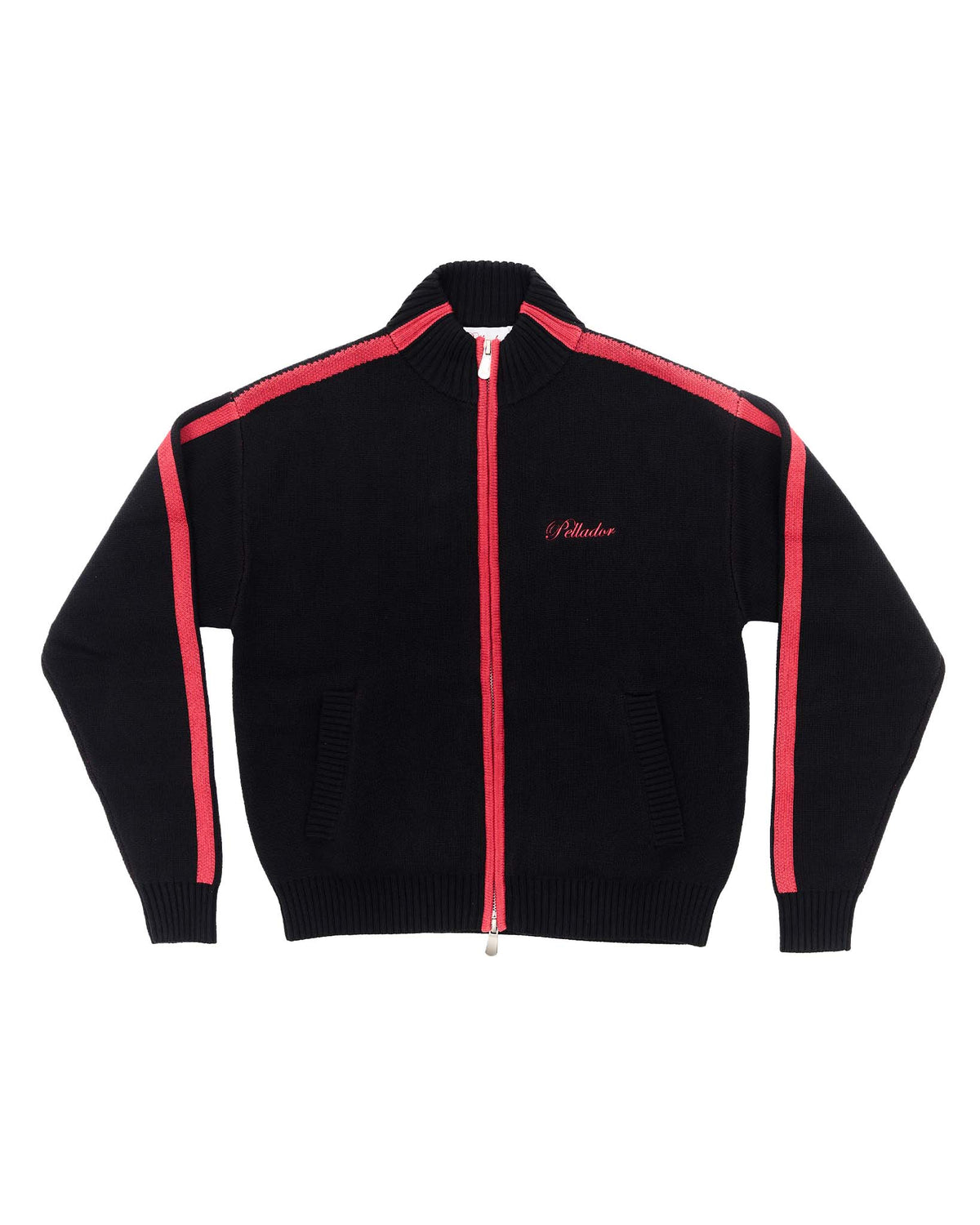 Knit Tracksuit Jacket Black & Red