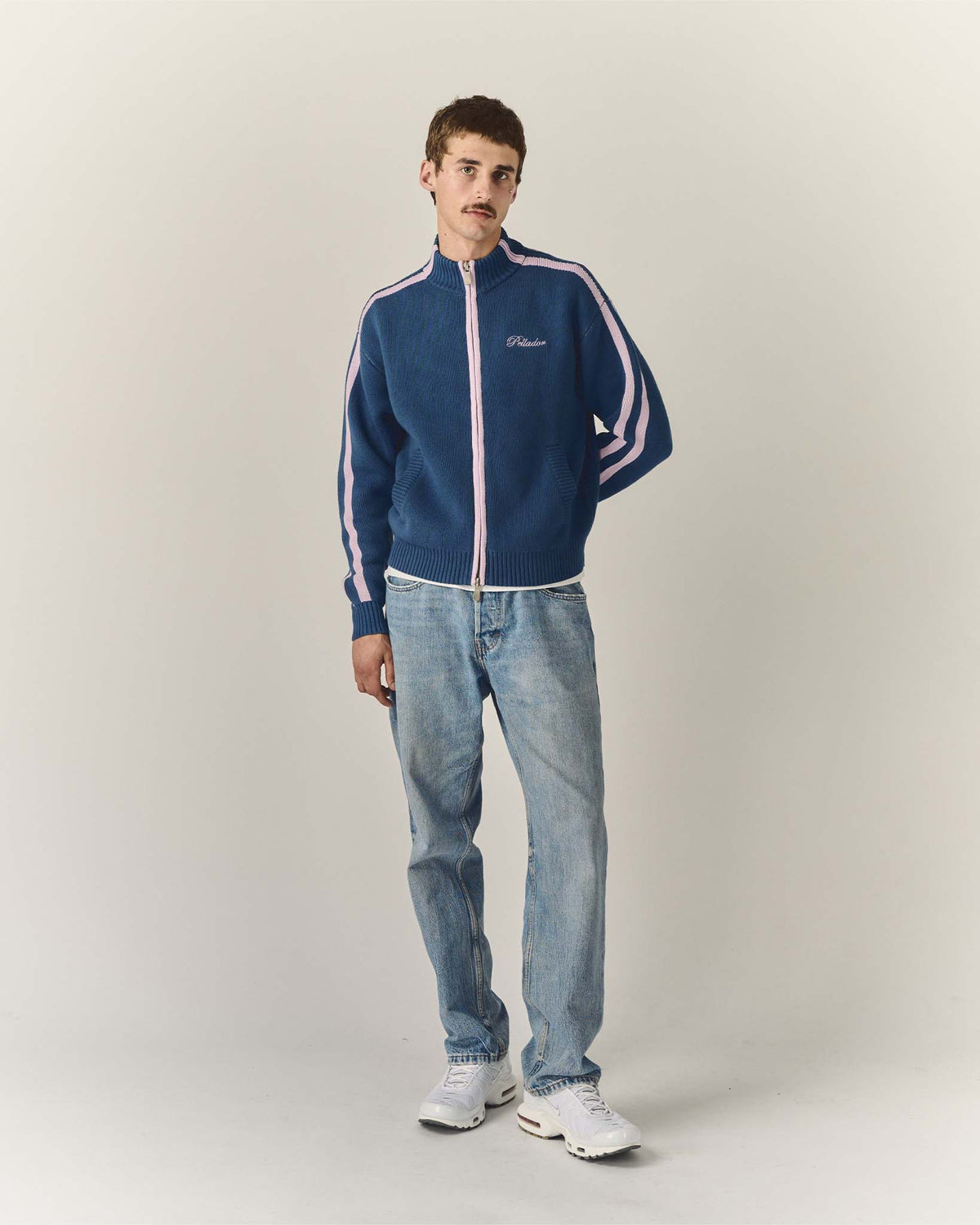 Knit Tracksuit Jacket Navy & Pink