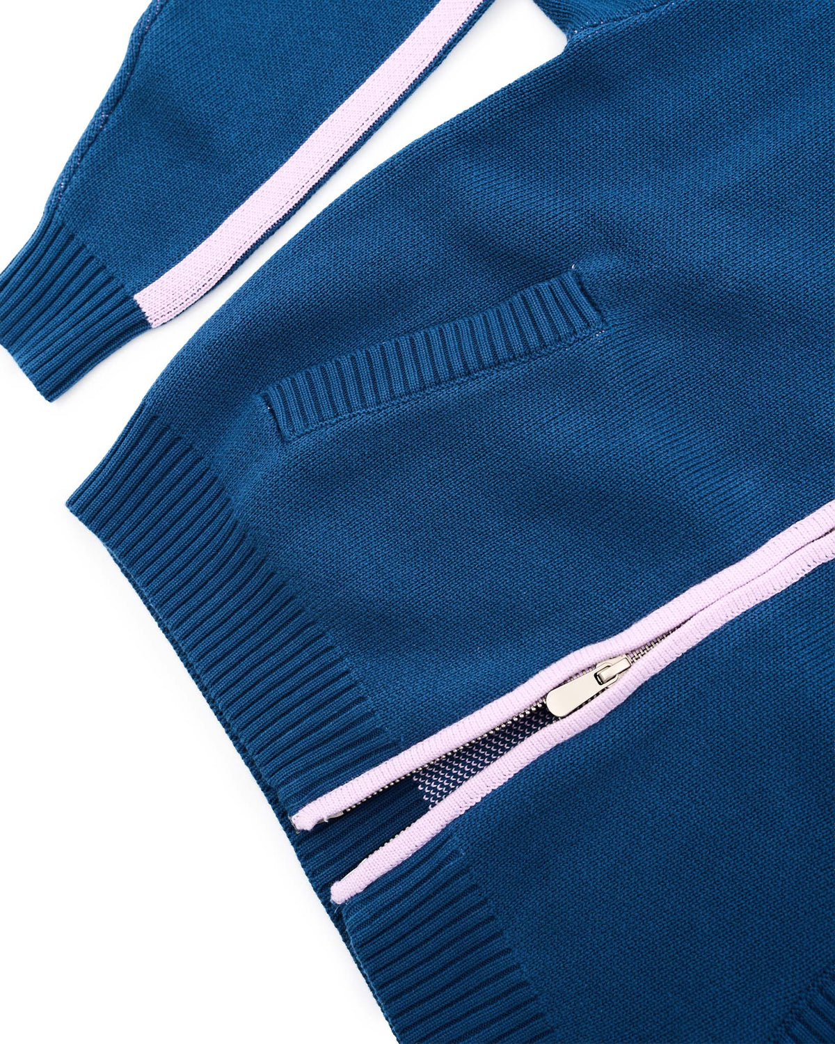 Knit Tracksuit Jacket Navy & Pink