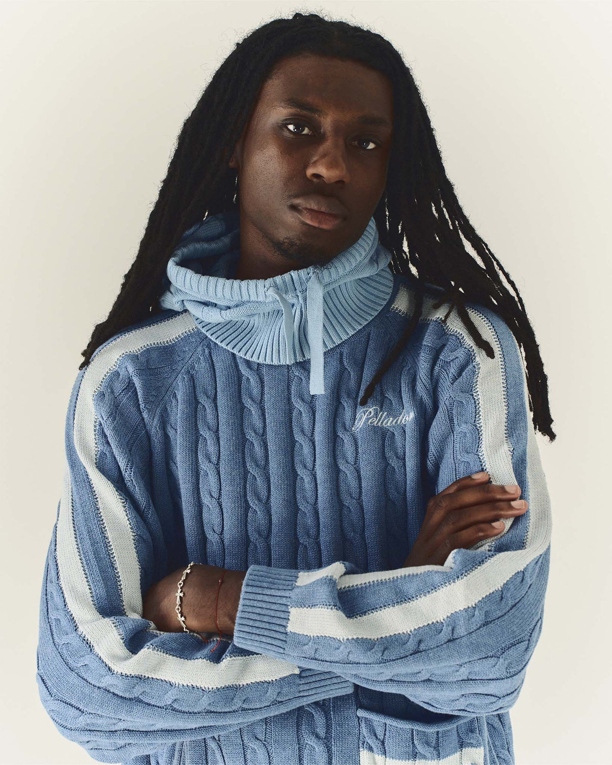 Pocket Cable Knit Denim