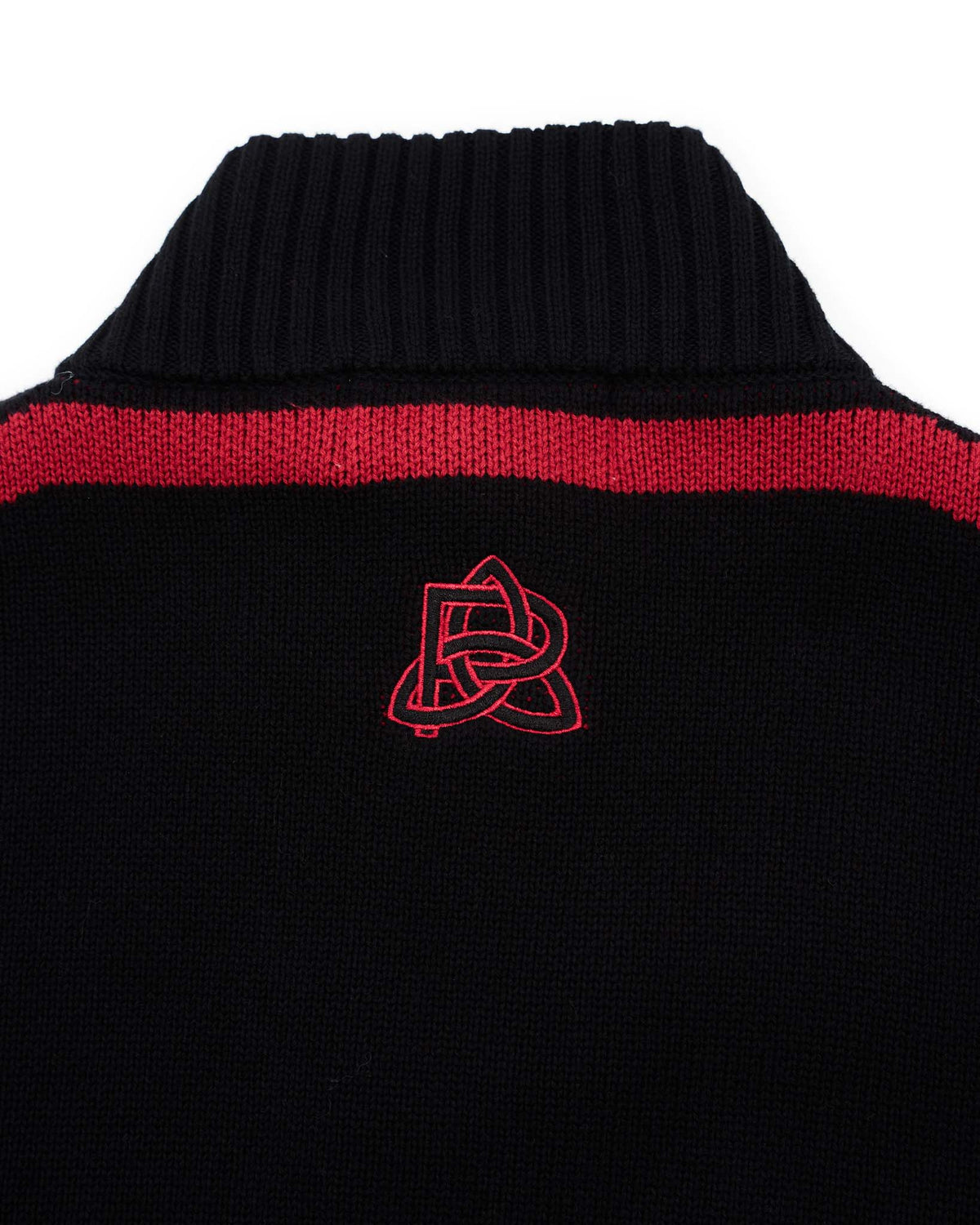 Knit Tracksuit Jacket Black & Red