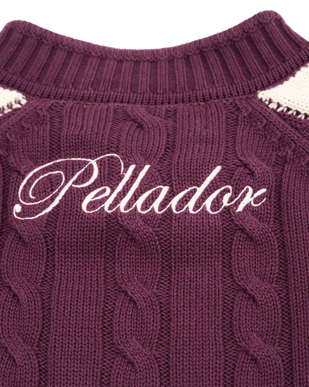 Overlap Cable Knit Maroon
