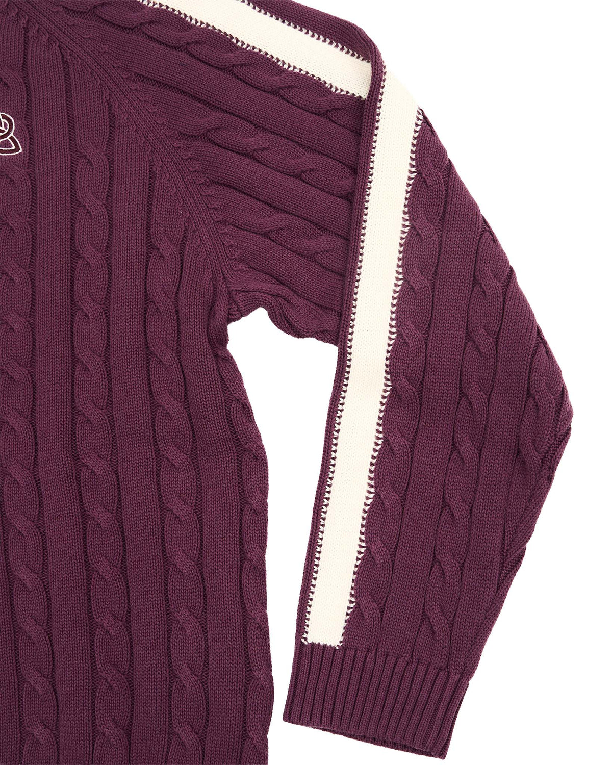 Overlap Cable Knit Maroon