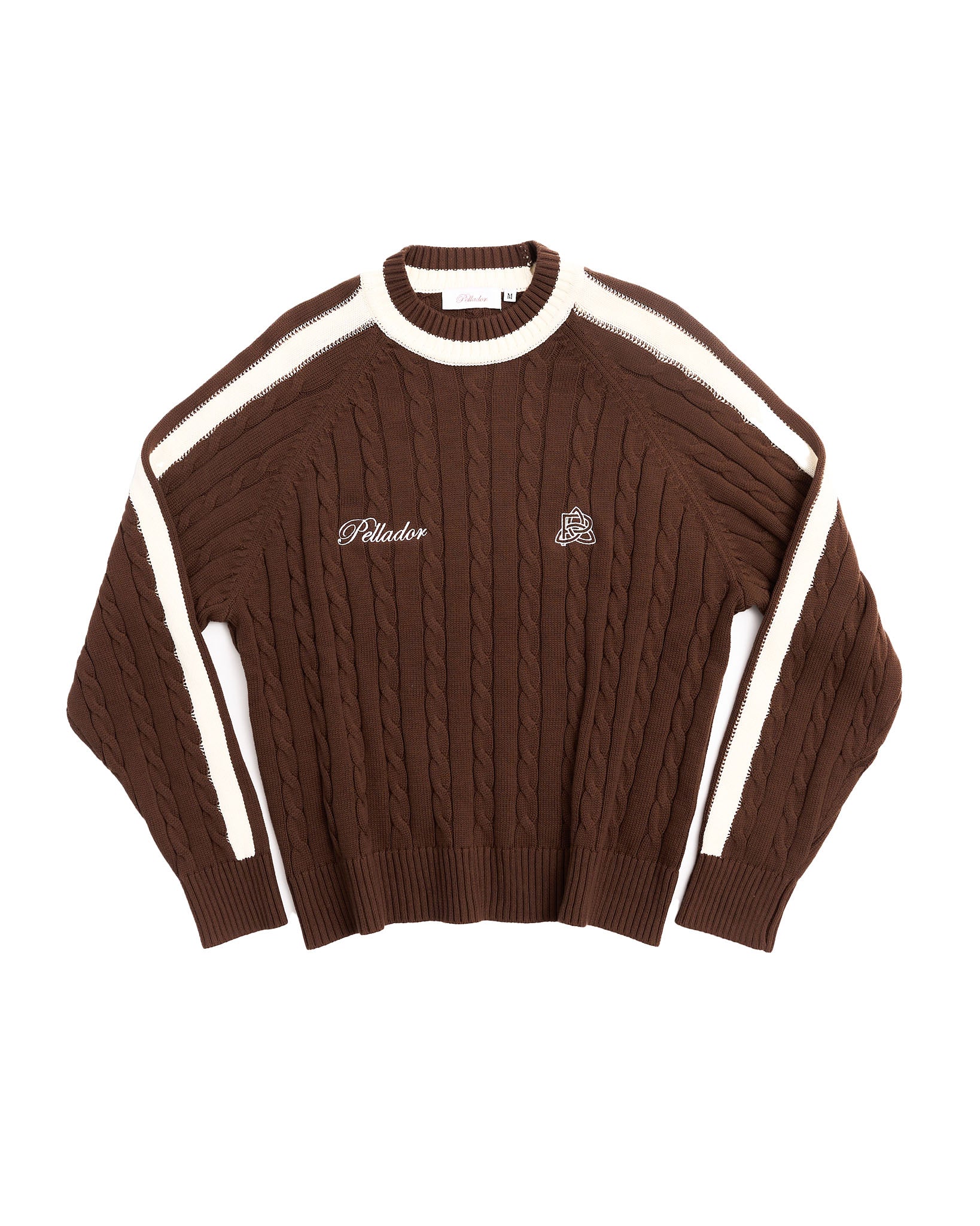 Round Neck Cable Knit Brown