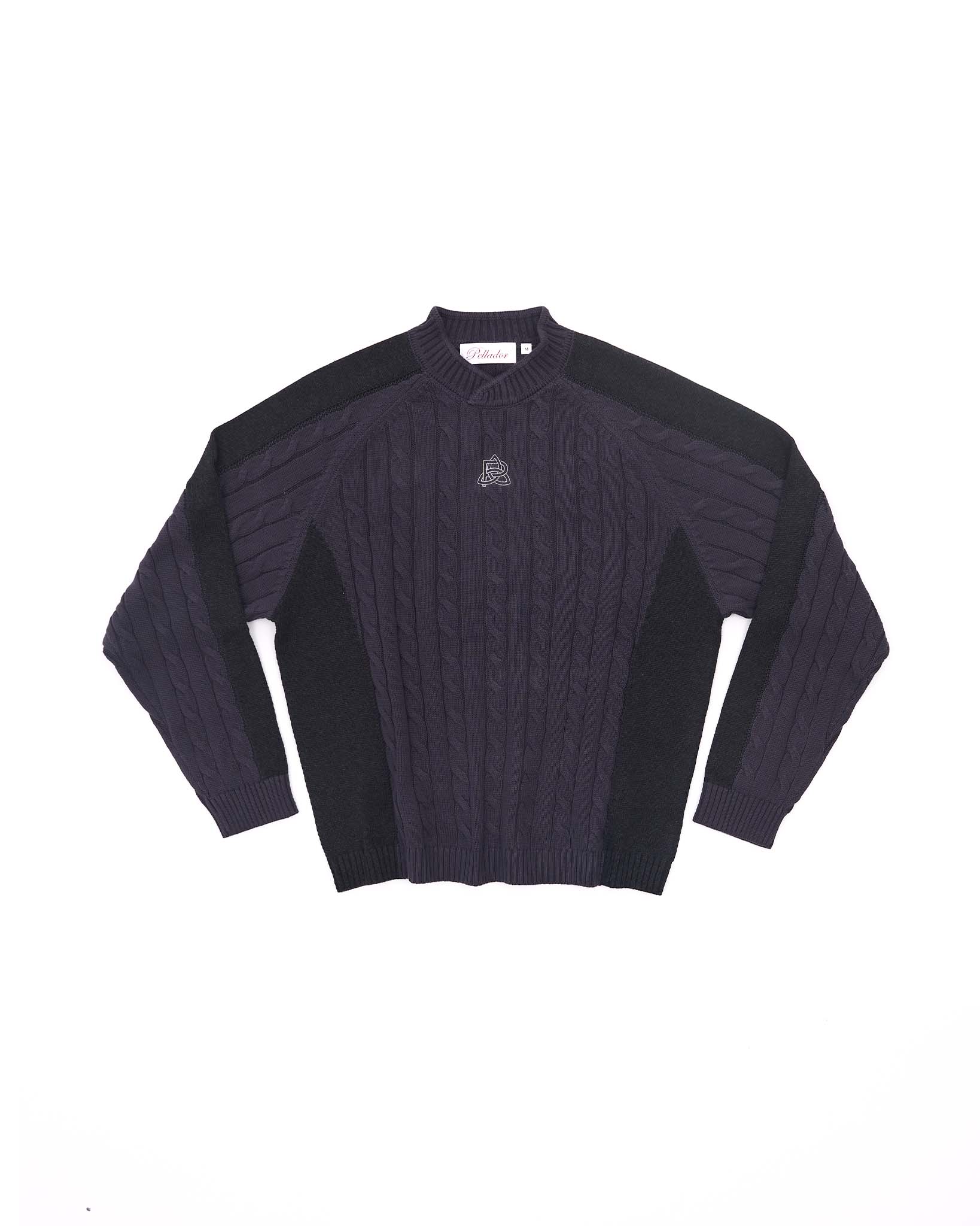 Overlap Collar Cable Knit - Charcoal