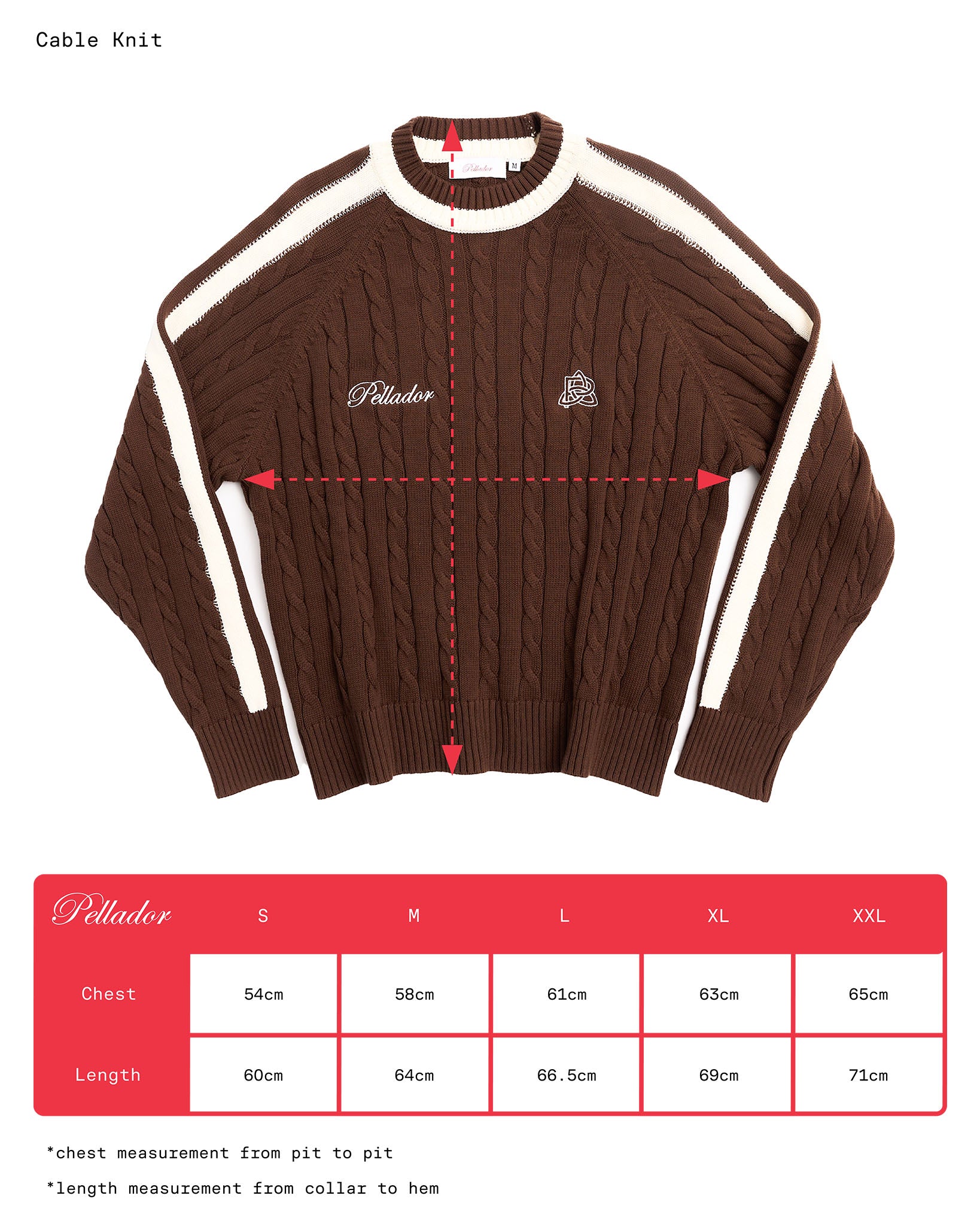 Round Neck Cable Knit Brown