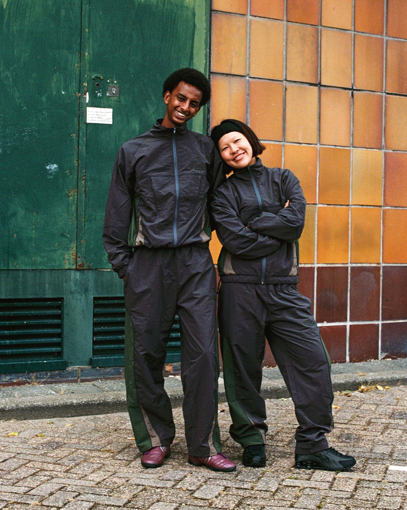 Track Bottoms Charcoal & Green