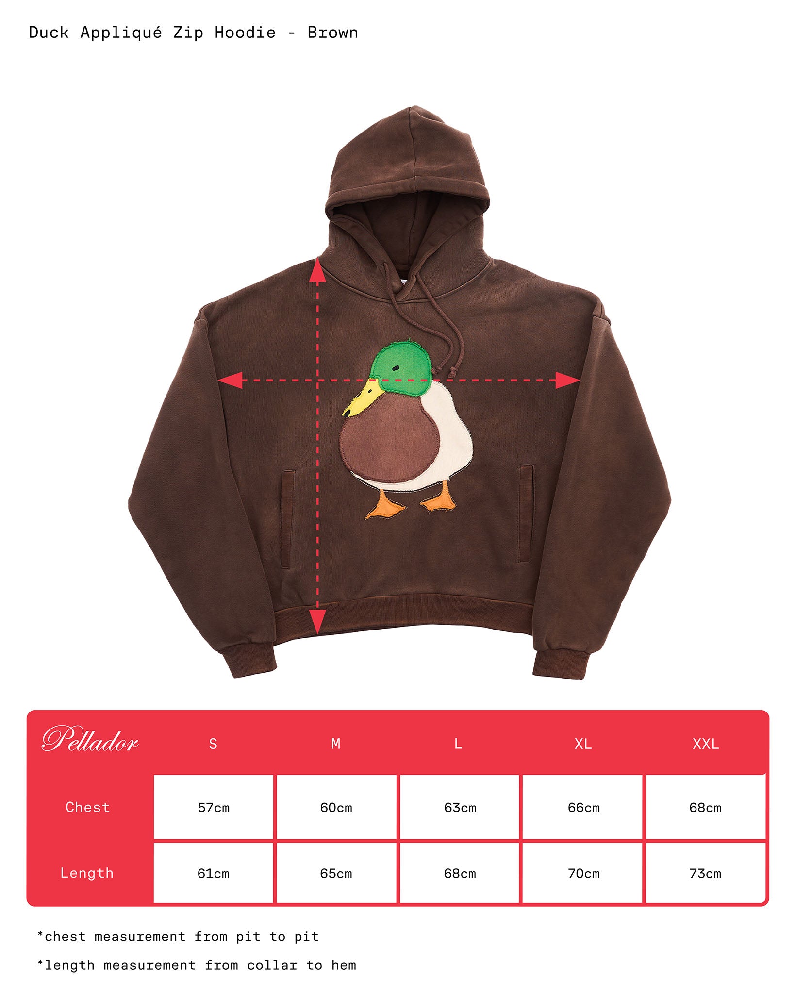 Duck Appliqué Hoodie - Brown