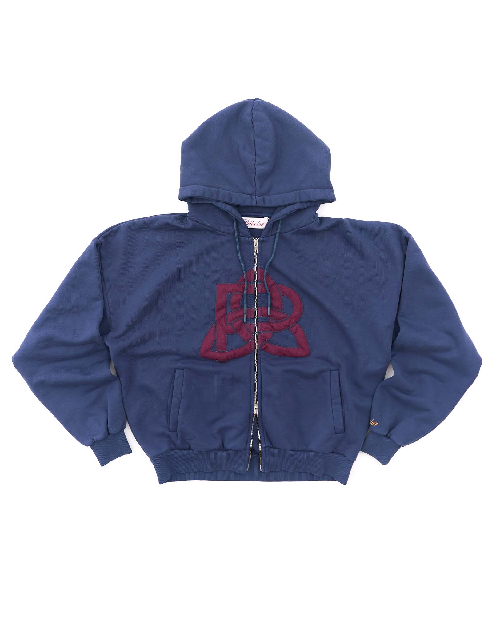 Logo Appliqué Zip Hoodie - Navy