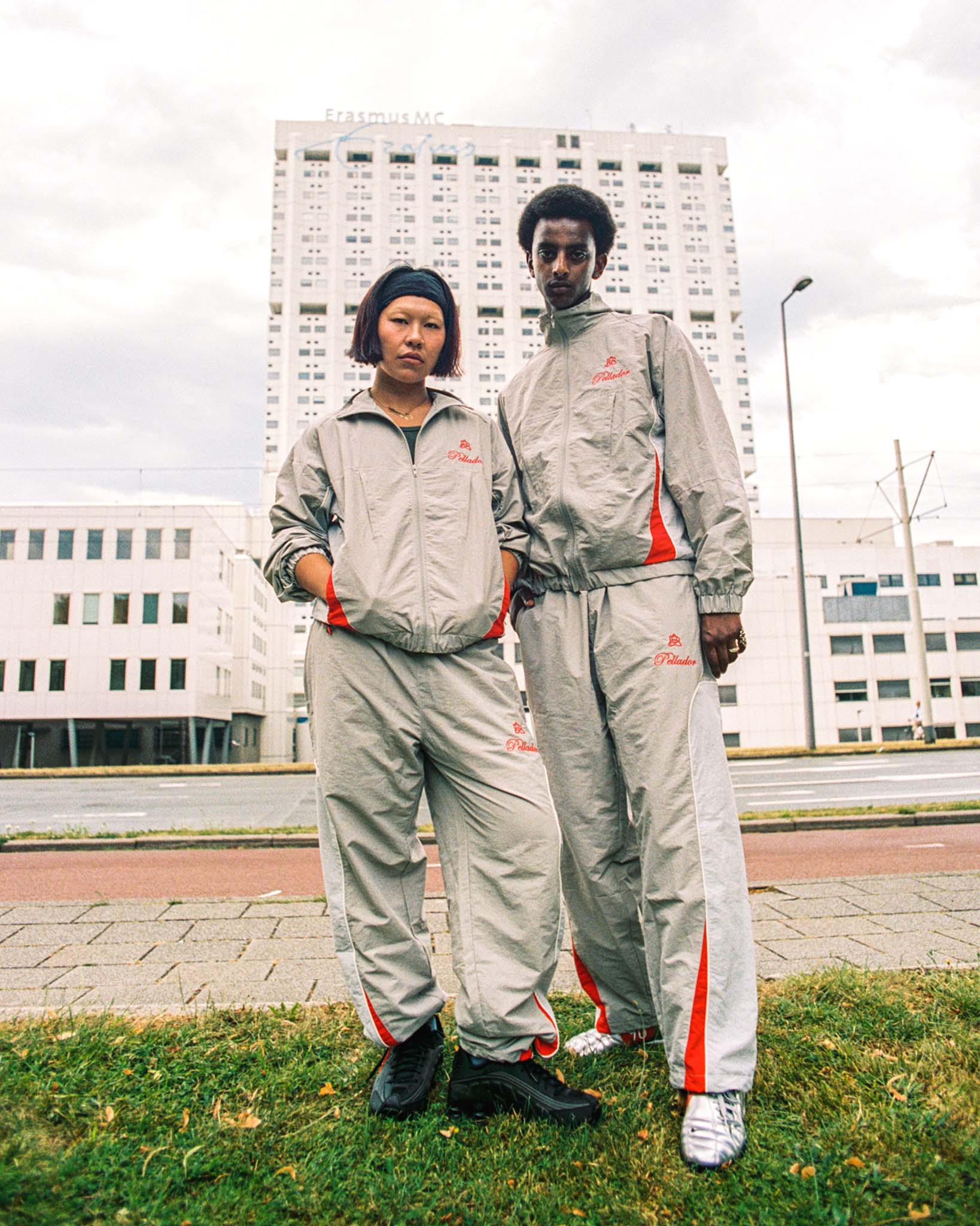 Track Bottoms Grey & Red
