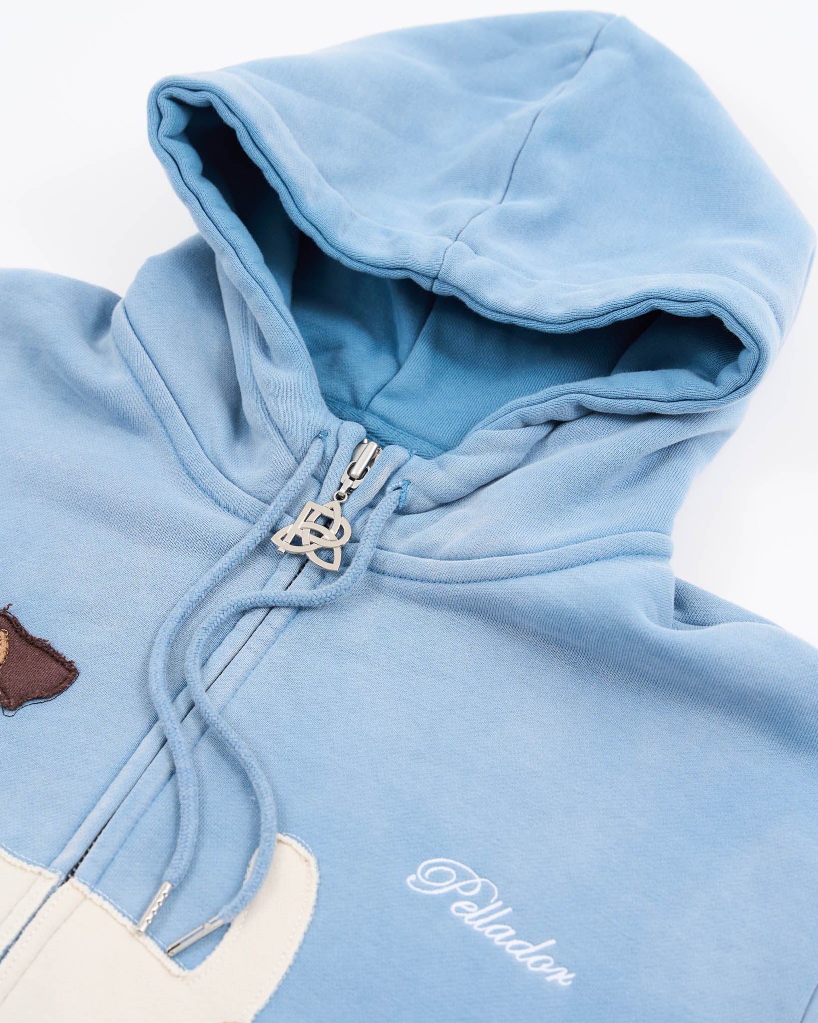 Dog Appliqué Zip Hoodie - Blue