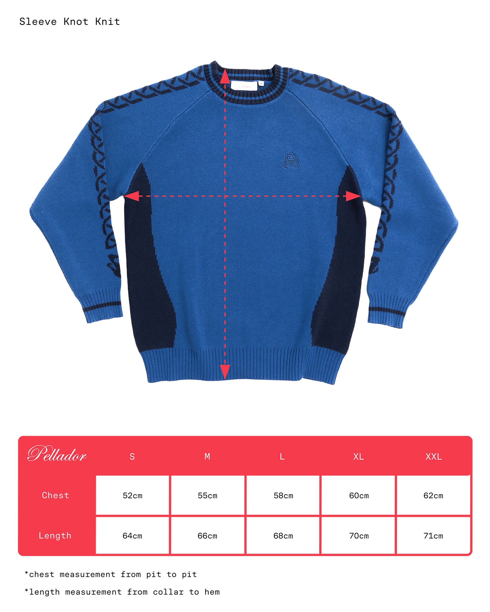 Sleeve Knot Knit Navy & Blue