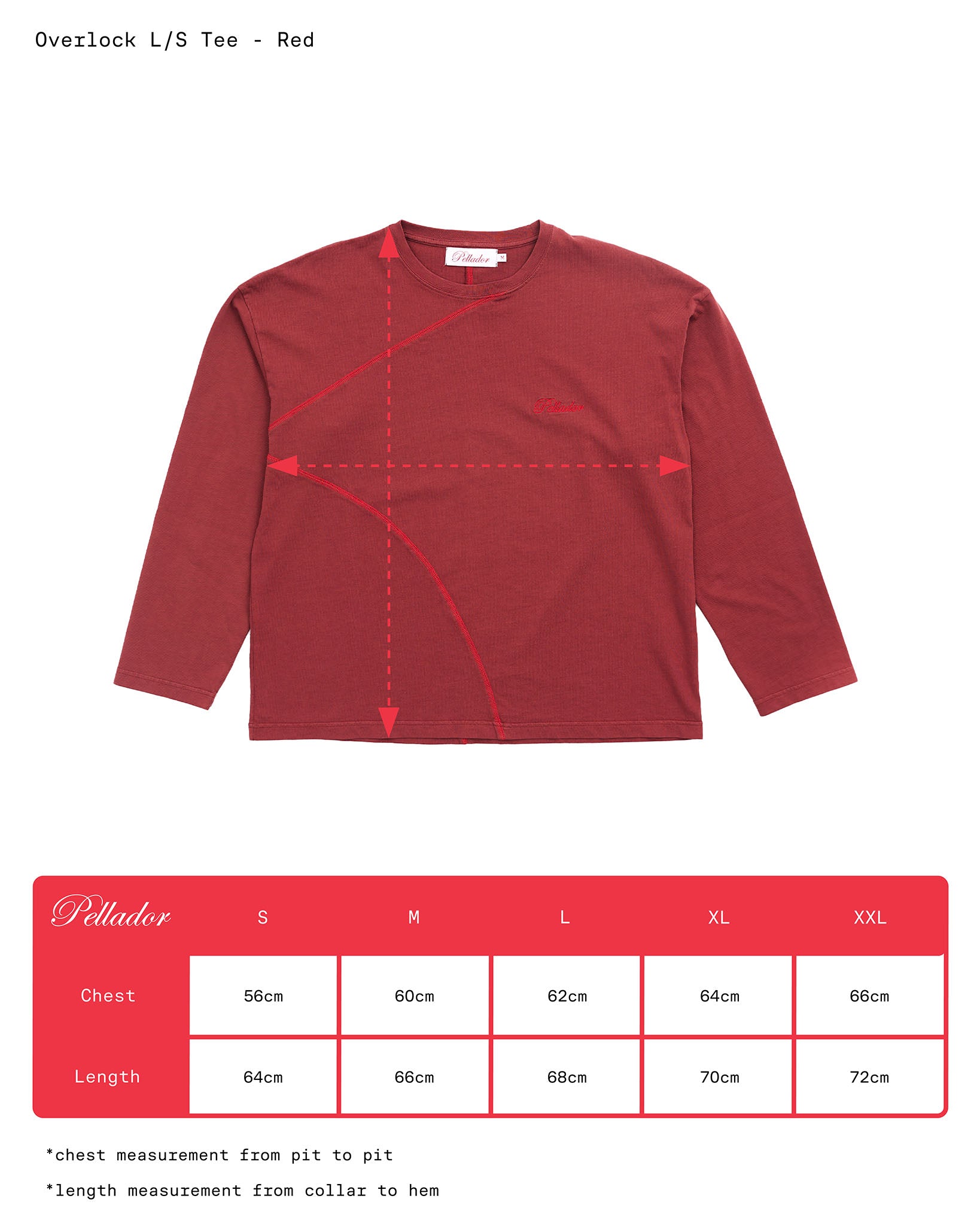 Overlock Longsleeve Tee - Red