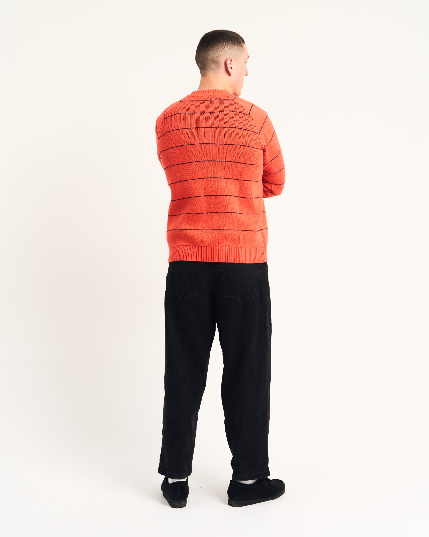 Striped Knit Jersey - Orange