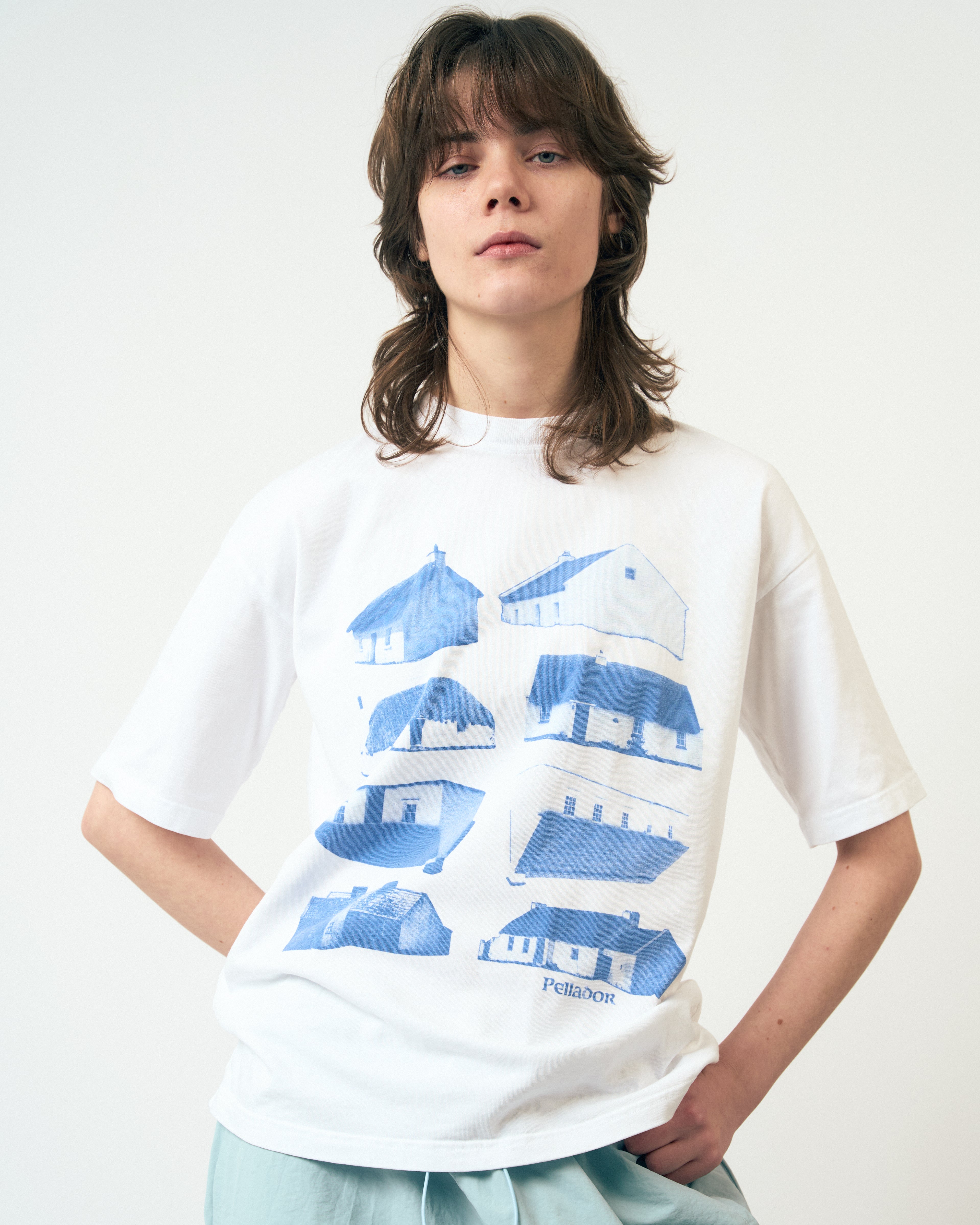Blue Cottage Tee - White