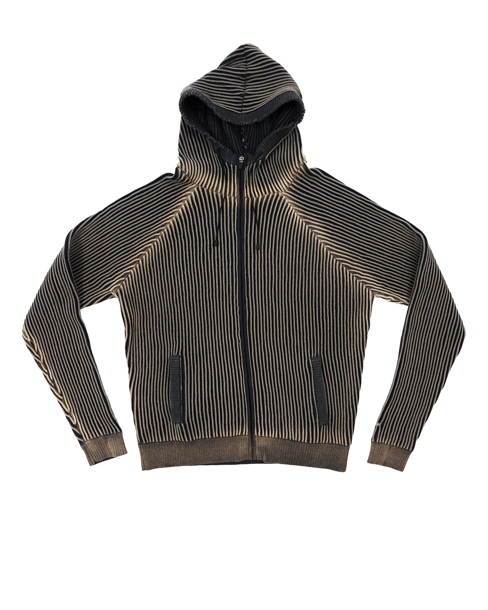 Bleached Rib Knit Hoodie