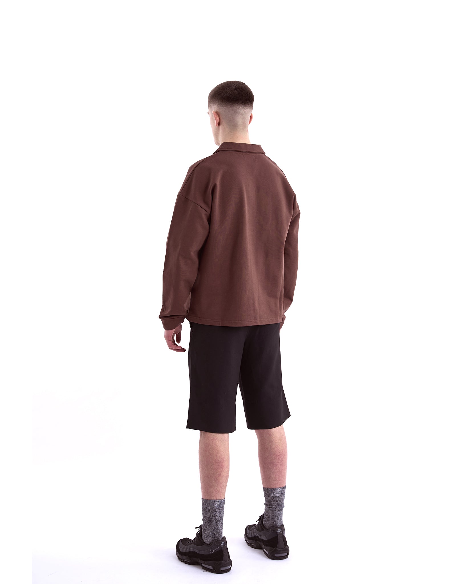 Polo Collar Sweatshirt Brown