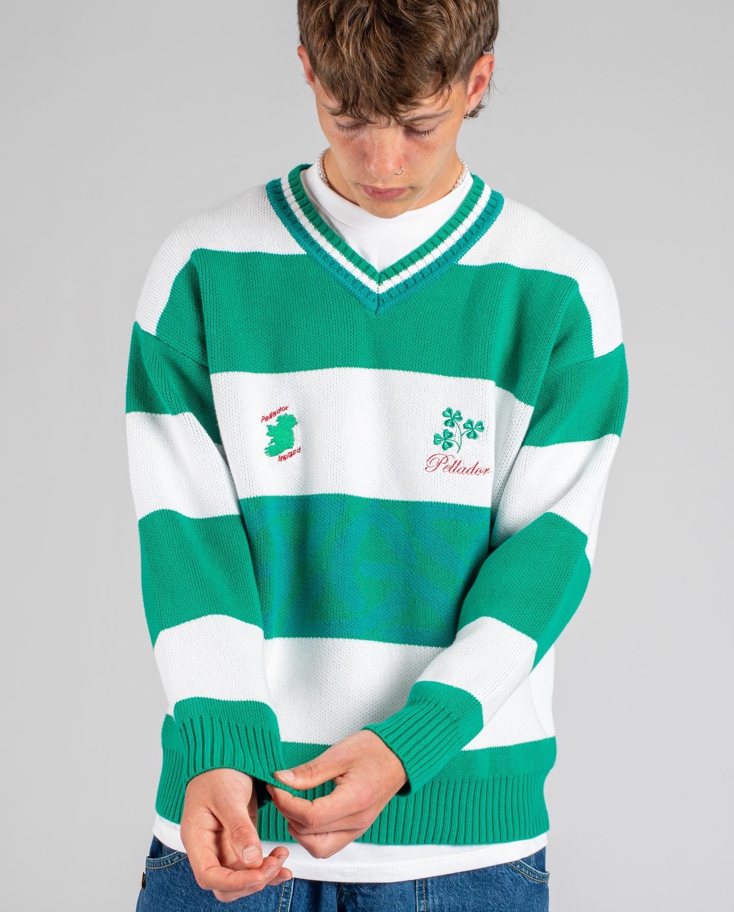 Pellador Green & White Hoops Knit