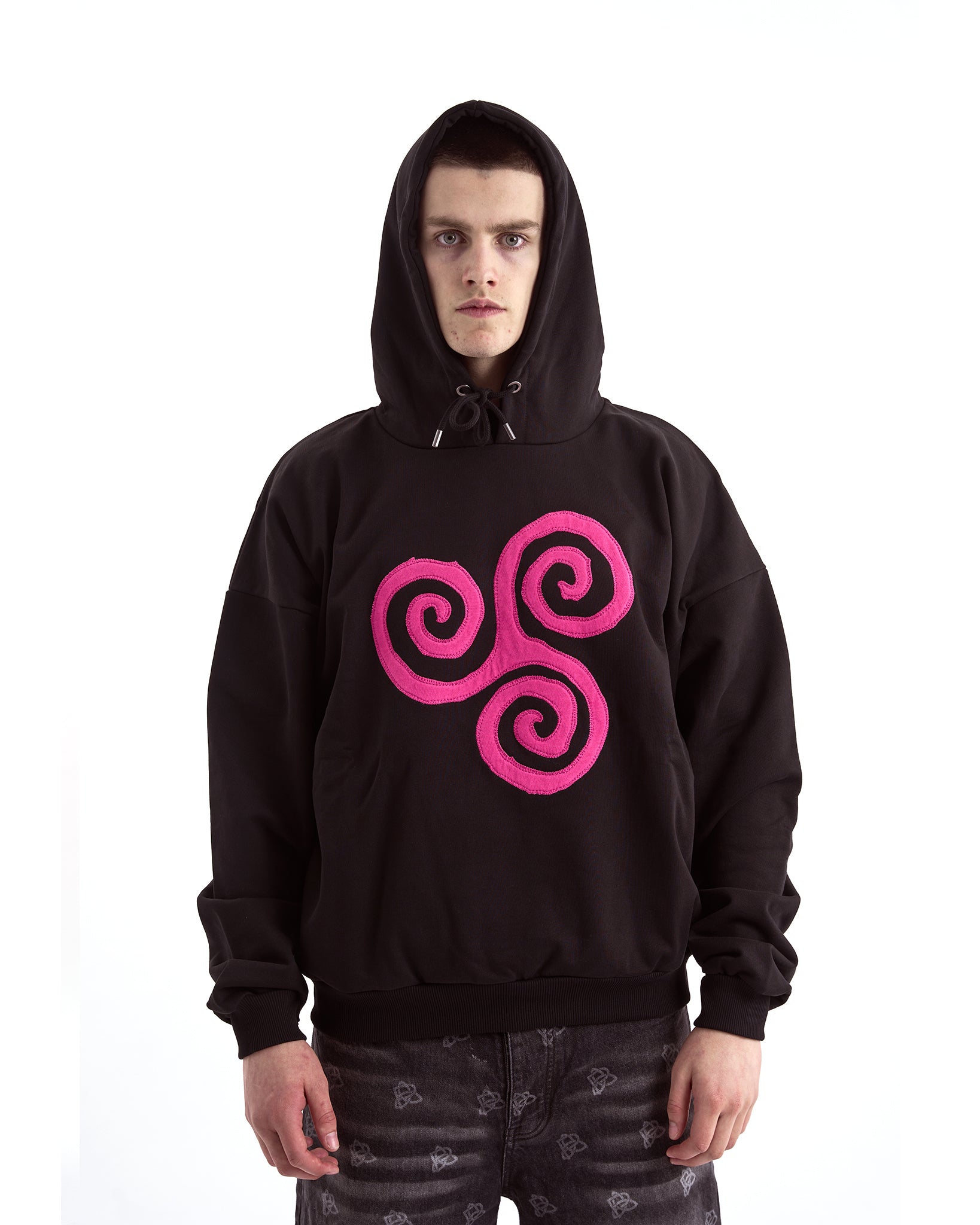 Triskele Appliqué Hoodie - Pink