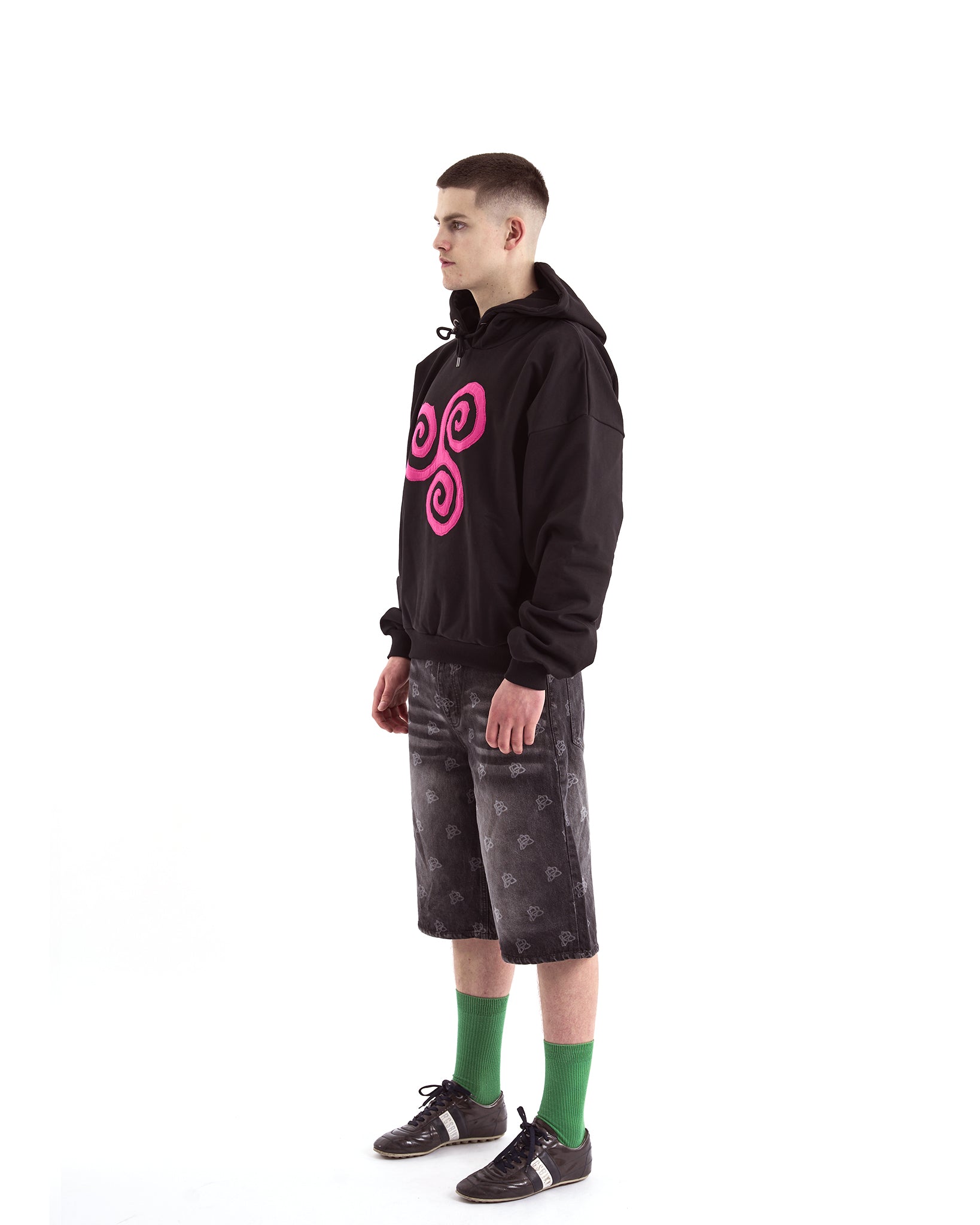 Triskele Appliqué Hoodie - Pink