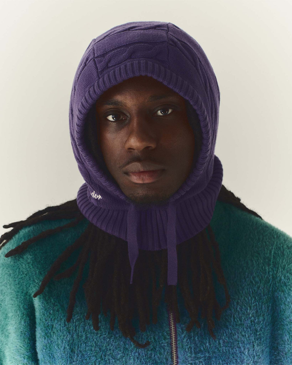 Cable Knit Snood Purple