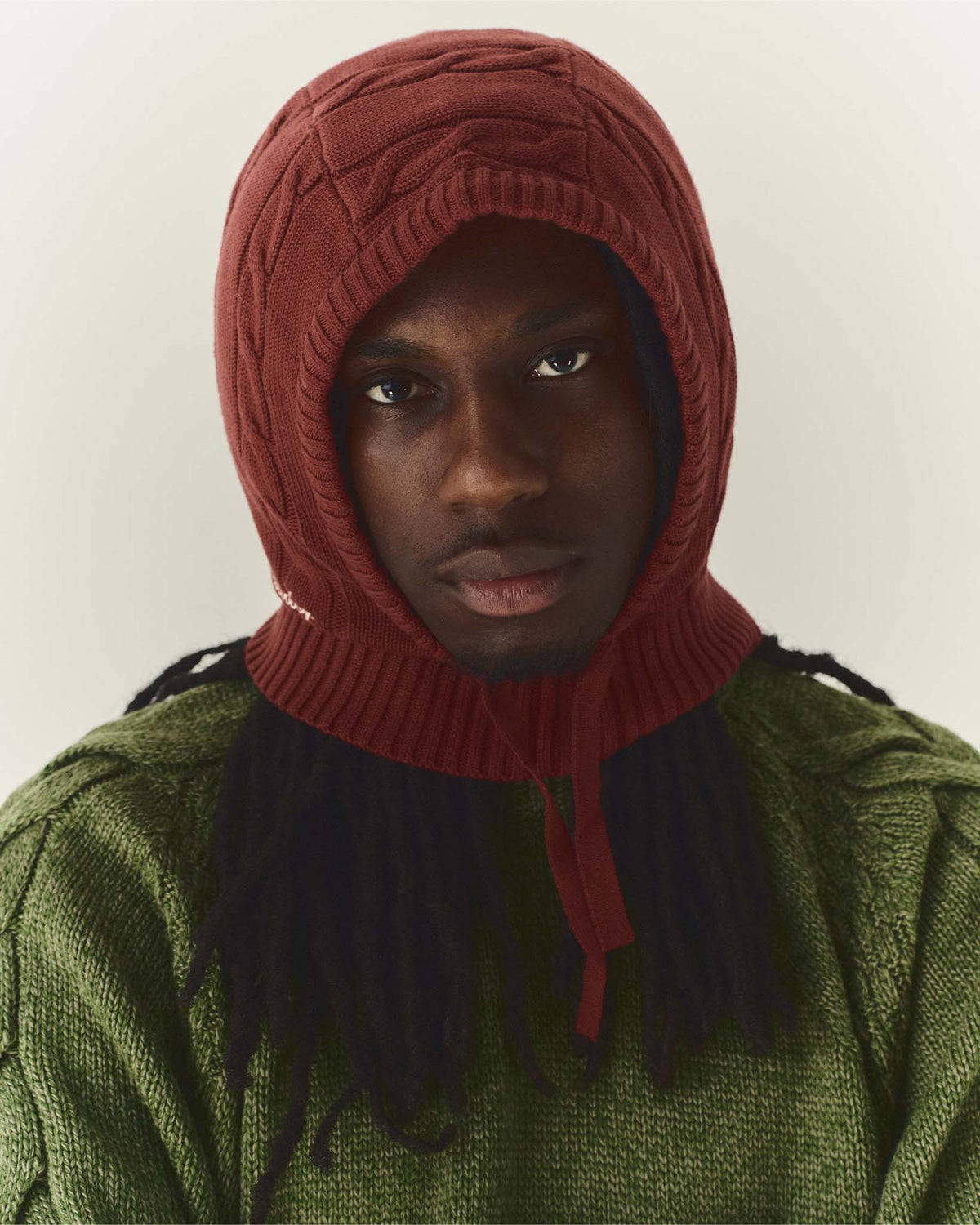 Cable Knit Snood Maroon