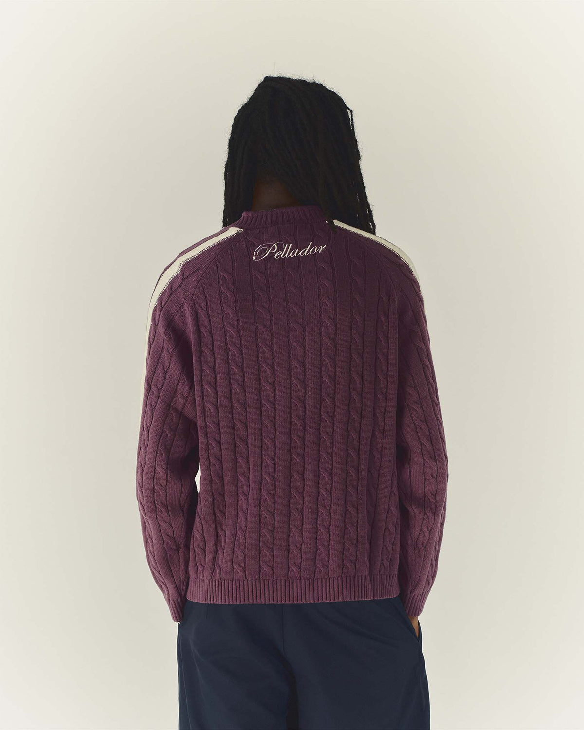 Overlap Cable Knit Maroon