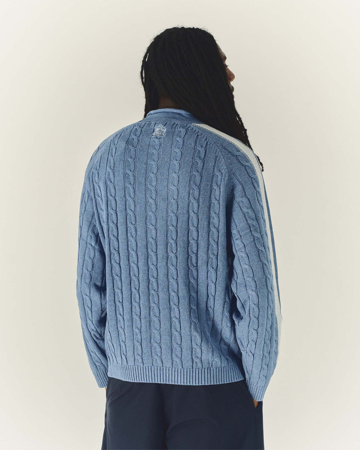 Pocket Cable Knit Denim