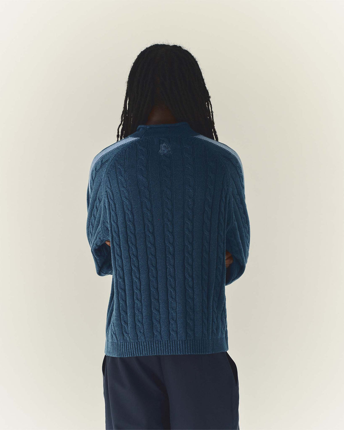 Pocket Cable Knit Navy