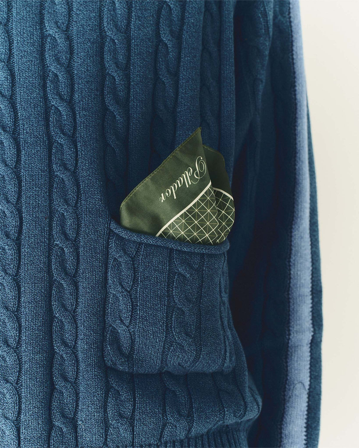 Pocket Cable Knit Navy