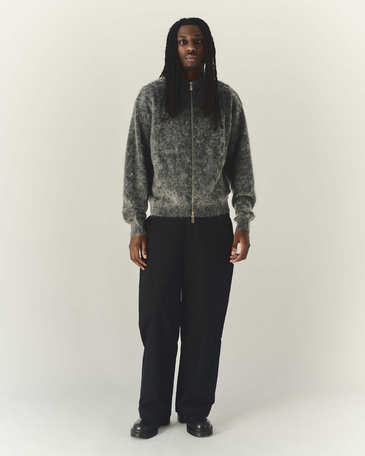 Grey Mohair Full Zip