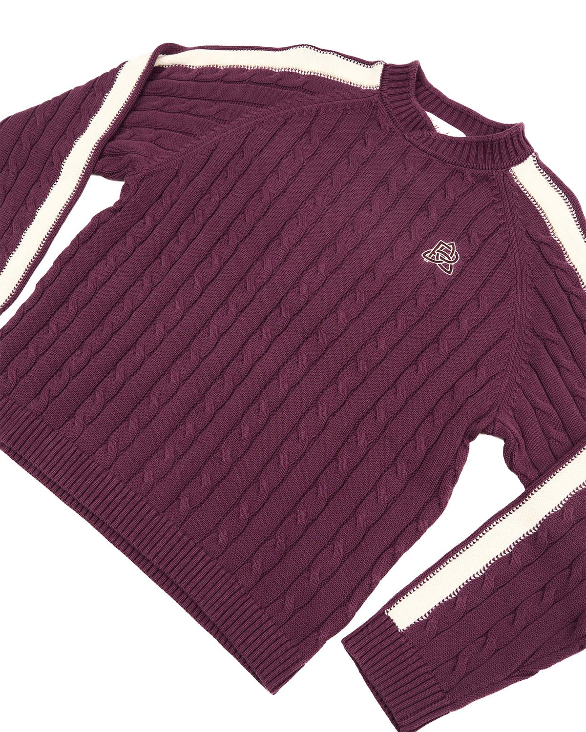 Overlap Cable Knit Maroon