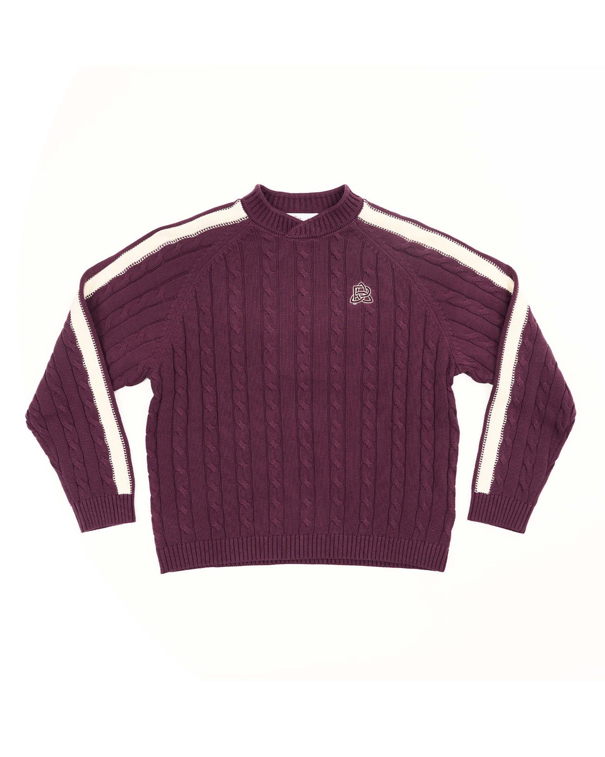 Overlap Cable Knit Maroon