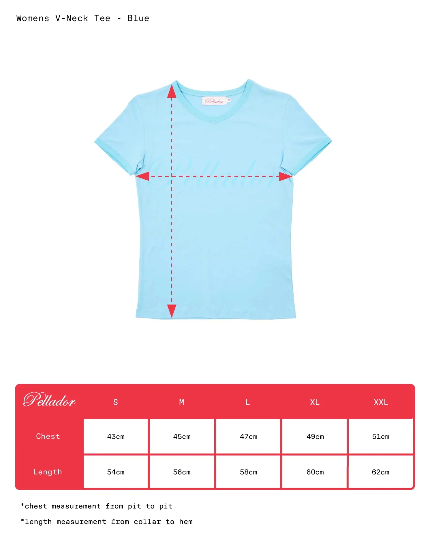 Women's V-Neck Tee - Blue