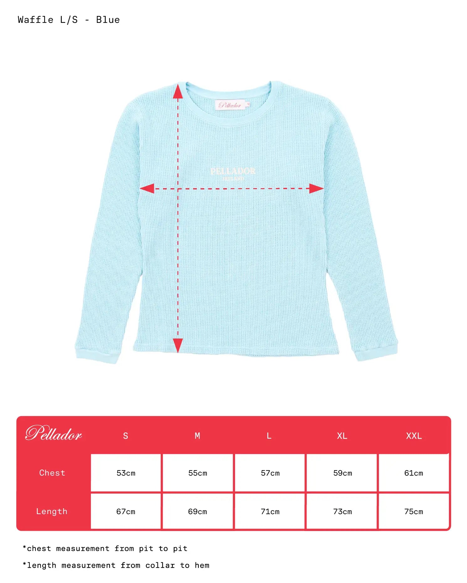 Pellador Ireland L/S Waffle Crew- Blue