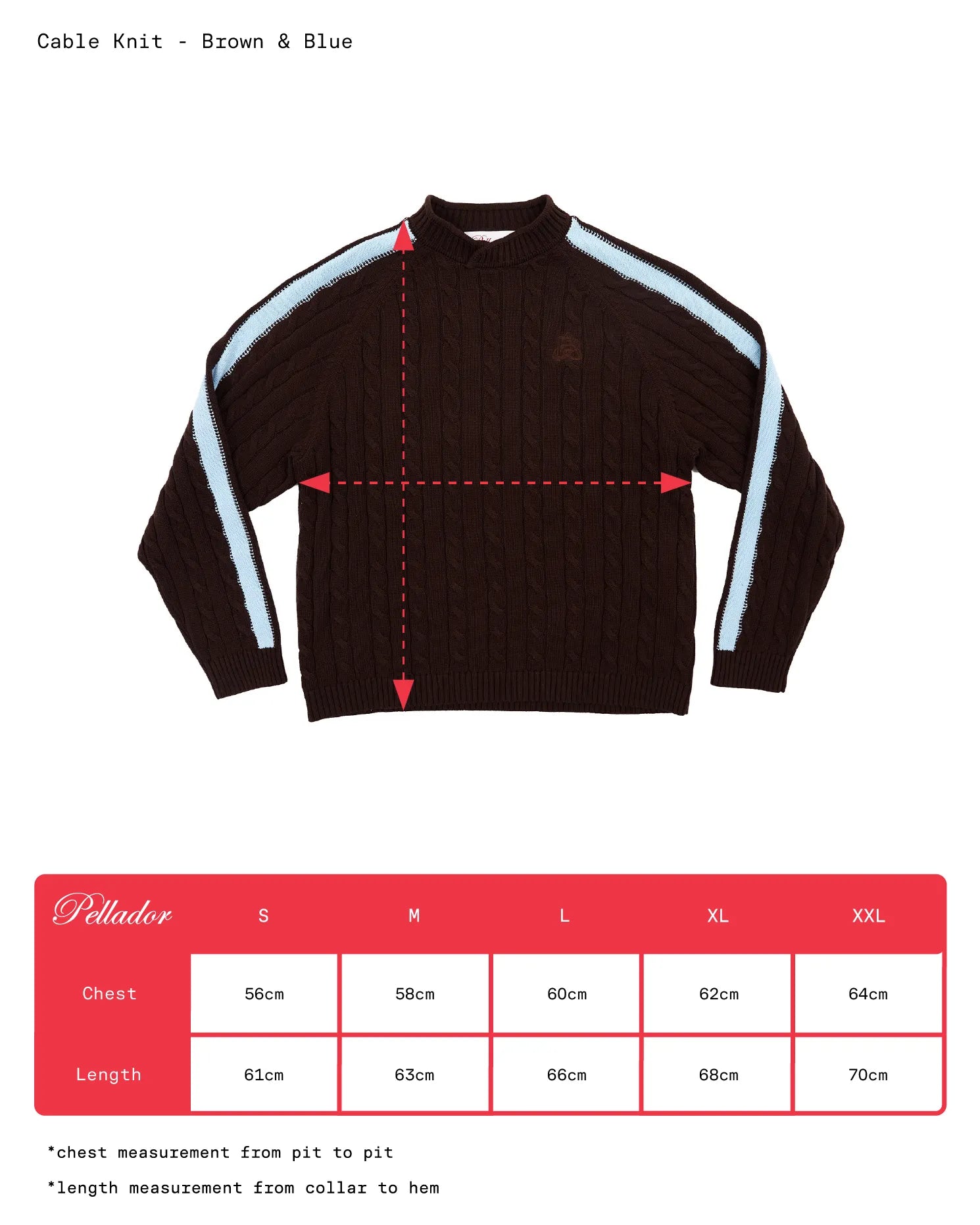 Overlap Collar Cable Knit - Brown/Blue