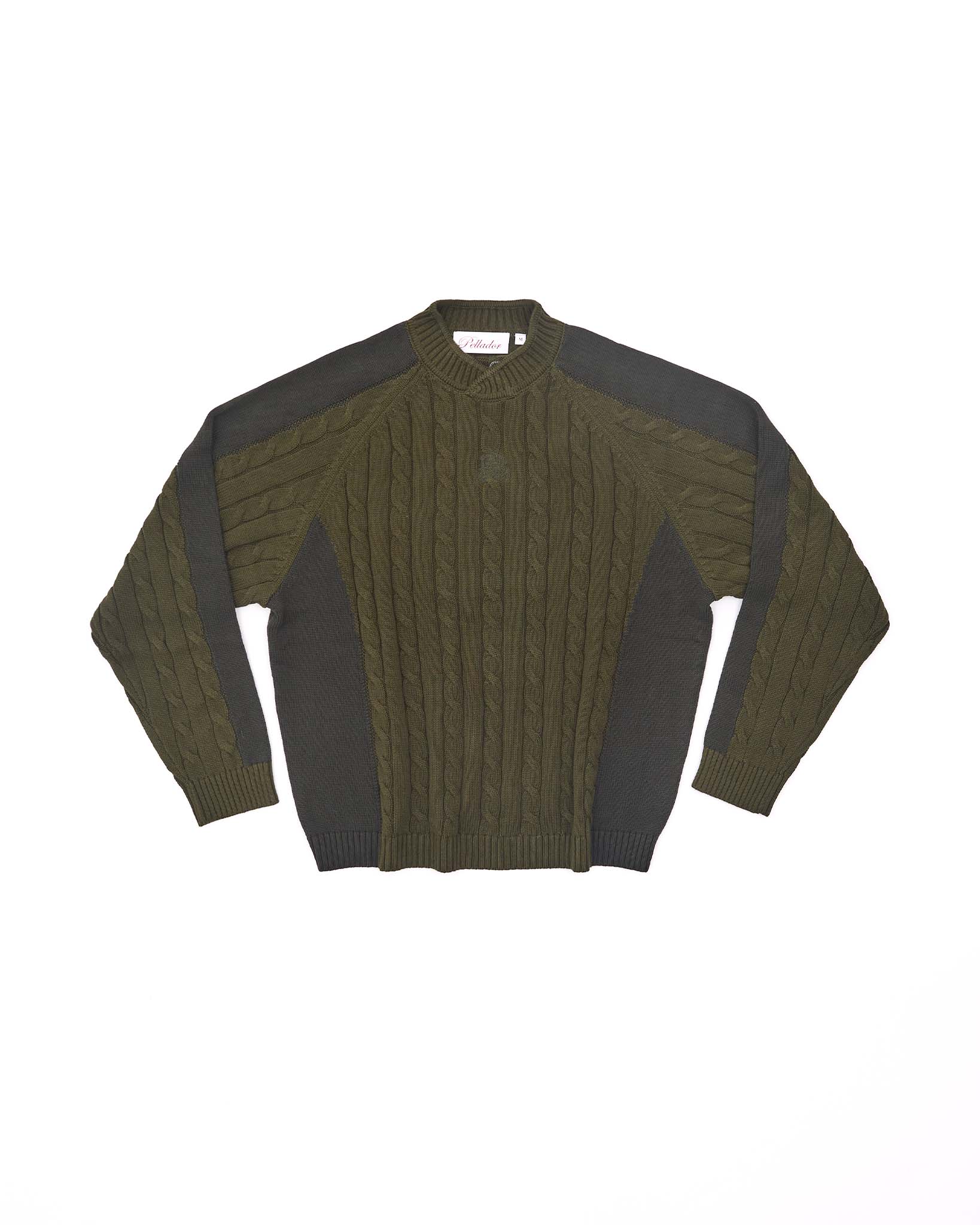 Overlap Collar Cable Knit - Green