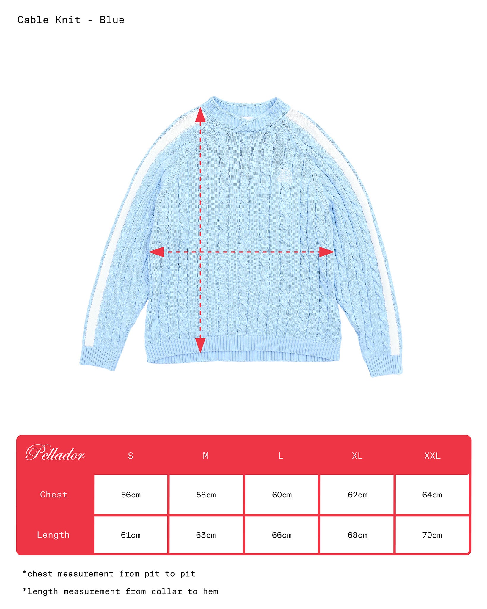 Overlap Collar Cable Knit - Blue
