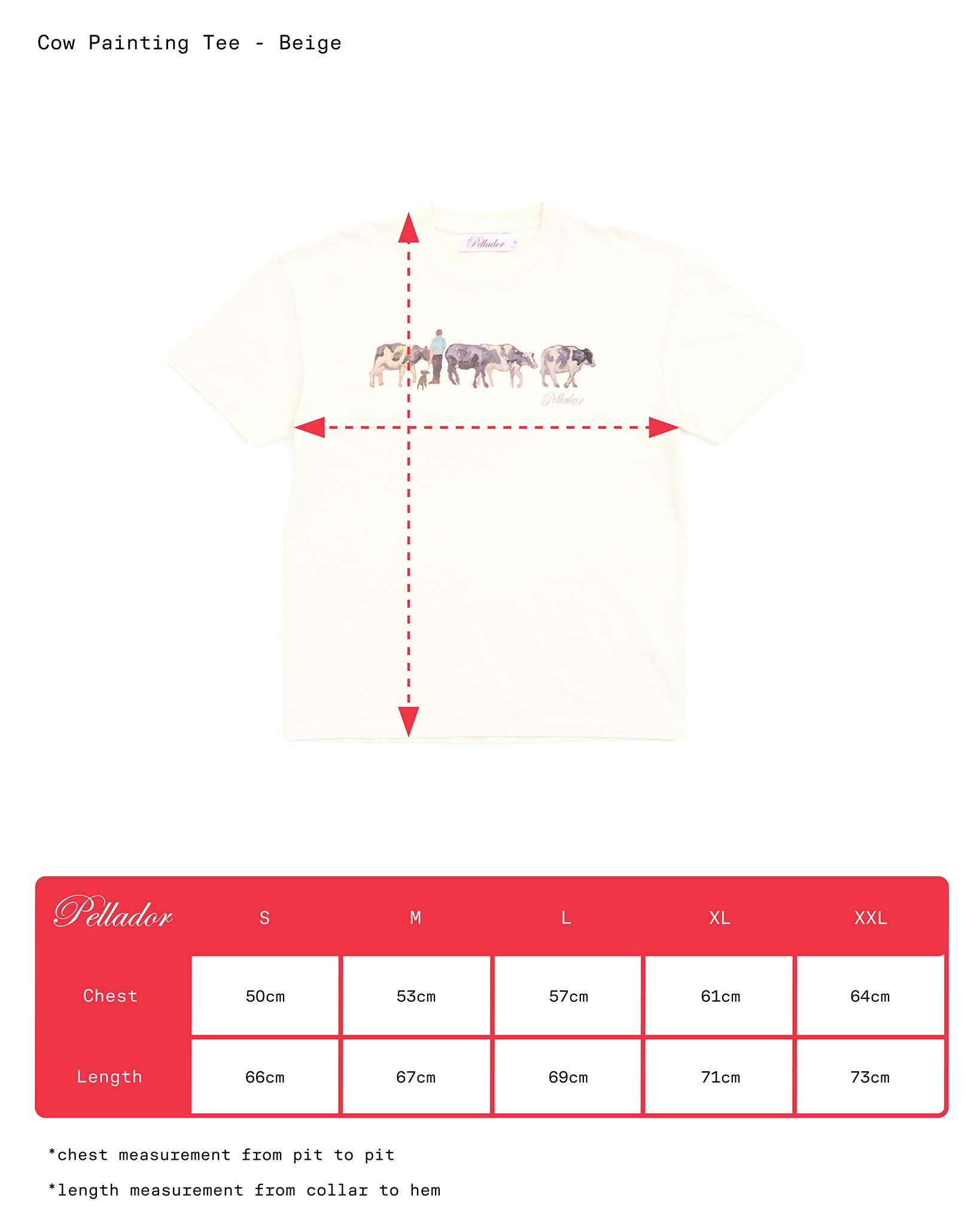 Cow Painted Tee - Beige