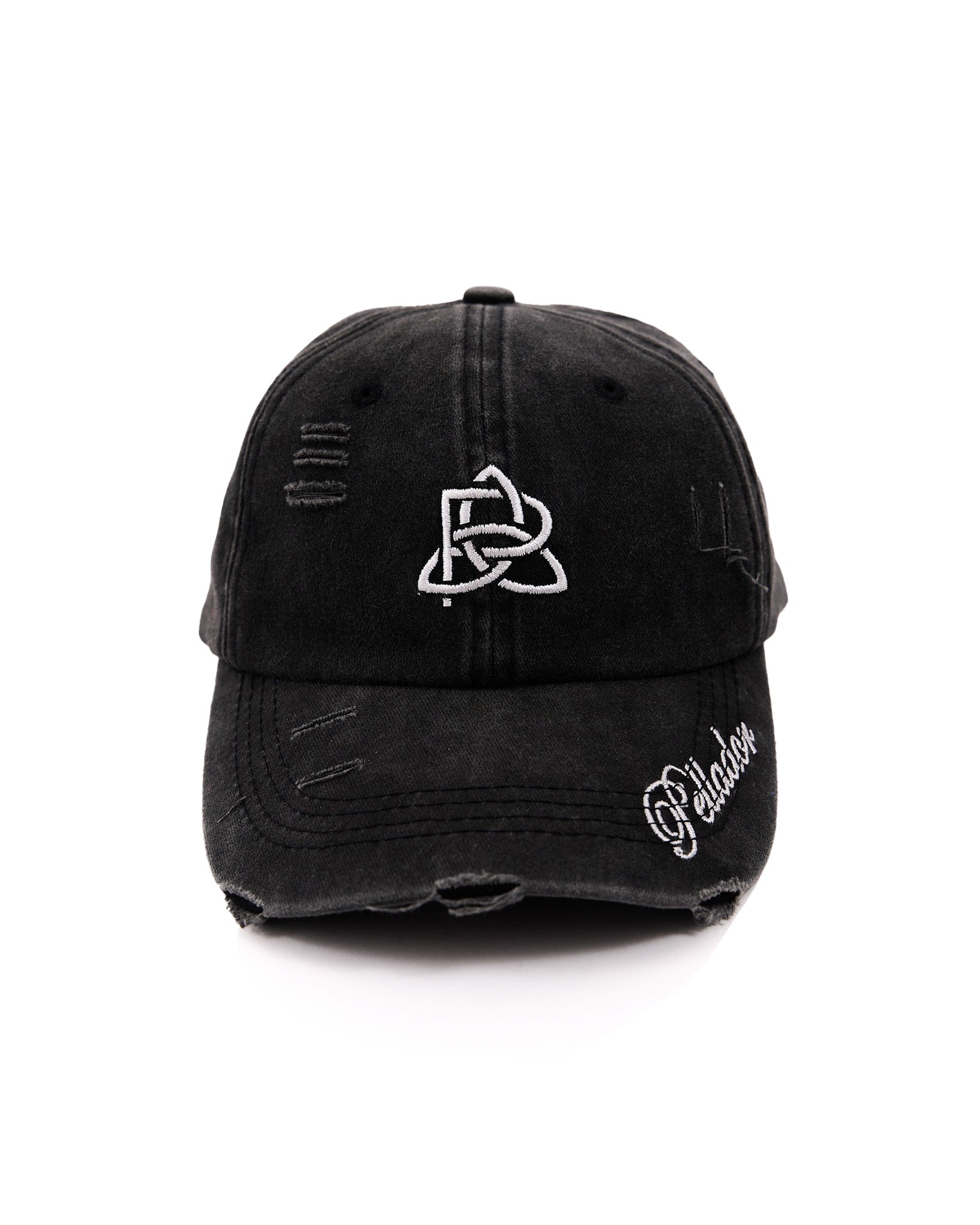 Washed Distressed Cap - Black