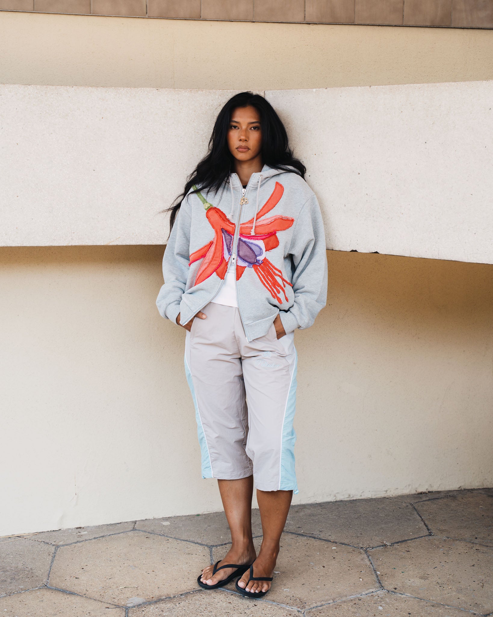 Fuchsia Hoodie - Heather Grey