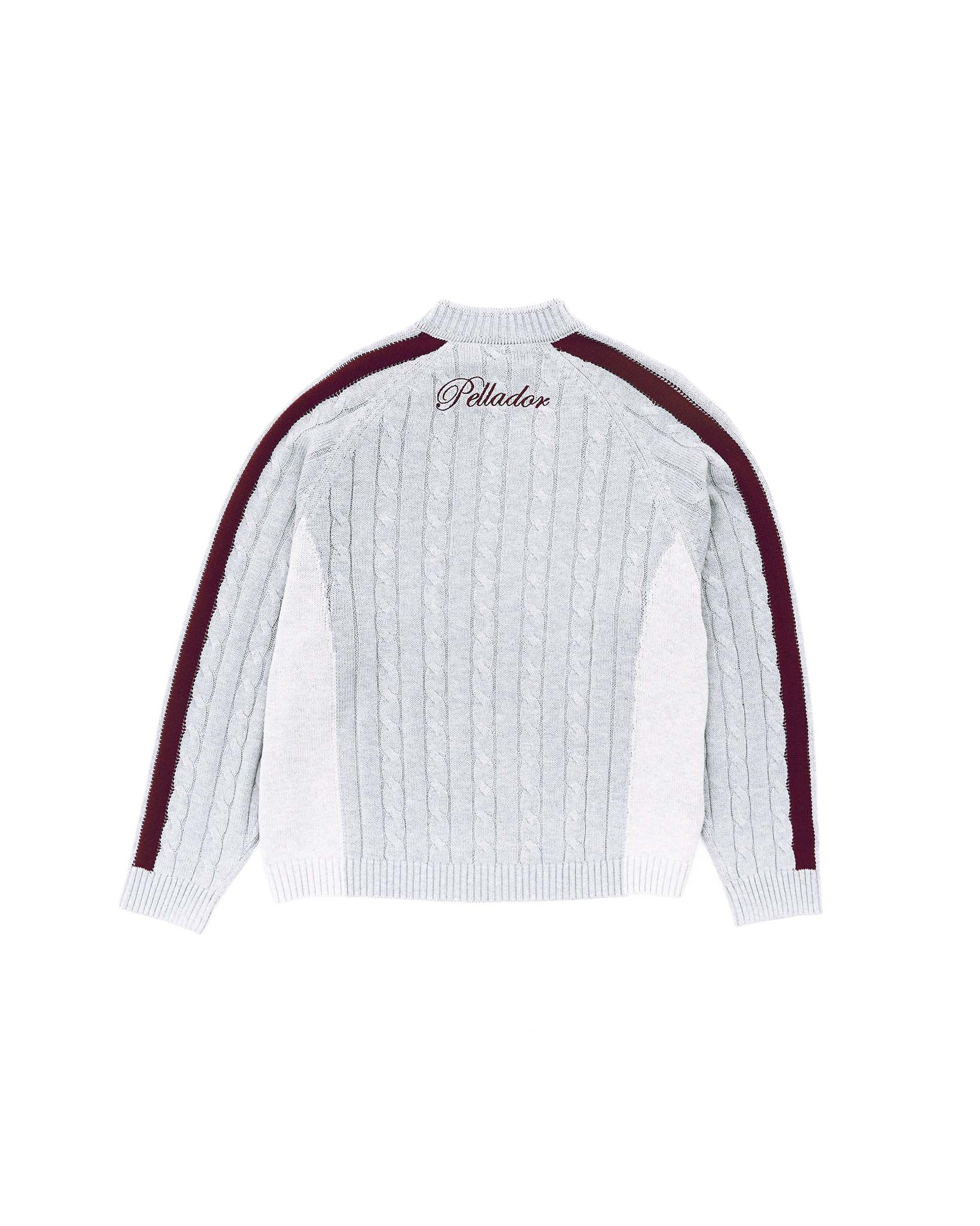 Overlap Collar Cable Knit - Grey