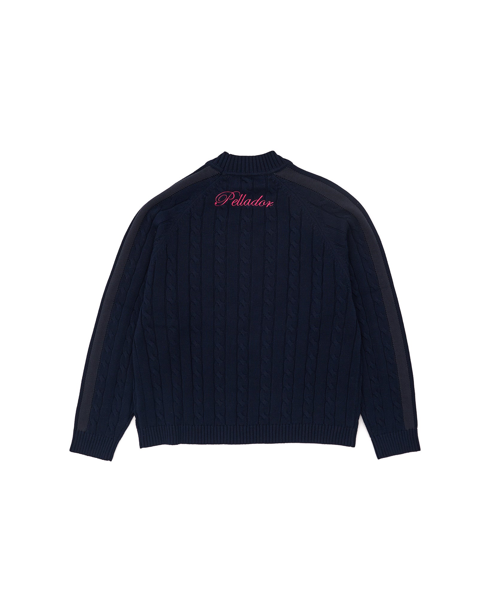 Round Neck Cable Knit - Navy