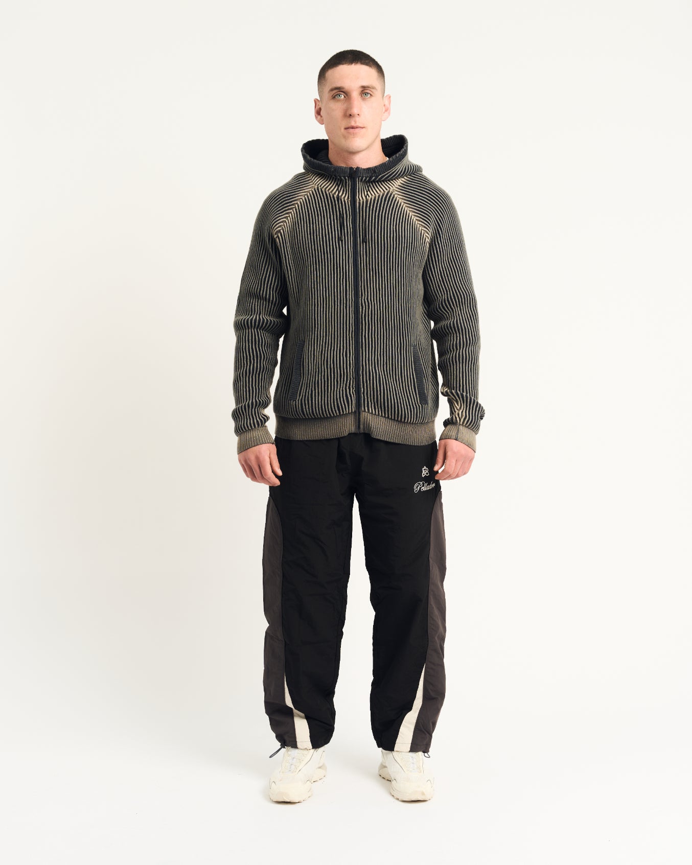 Bleached Rib Knit Hoodie