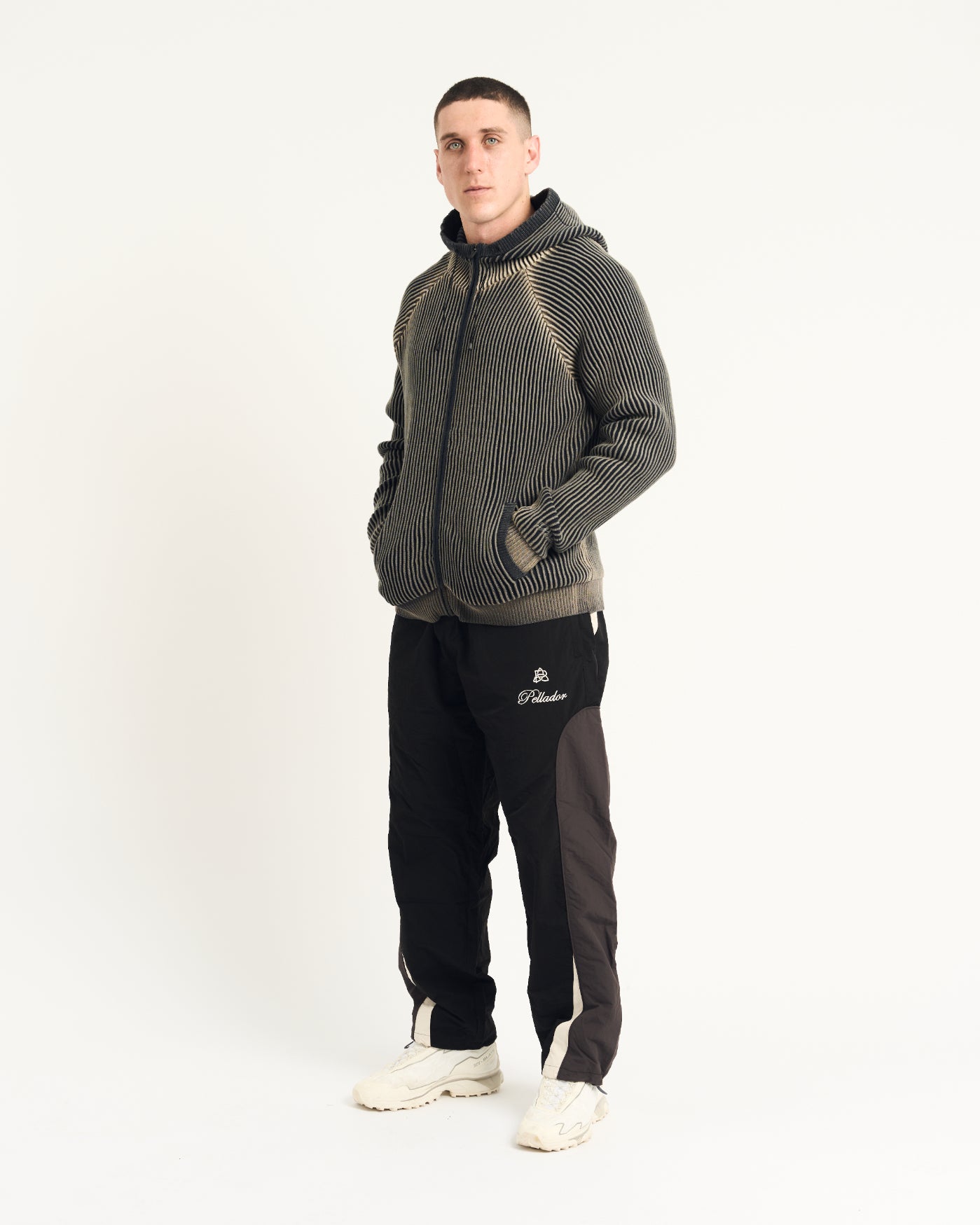 Bleached Rib Knit Hoodie