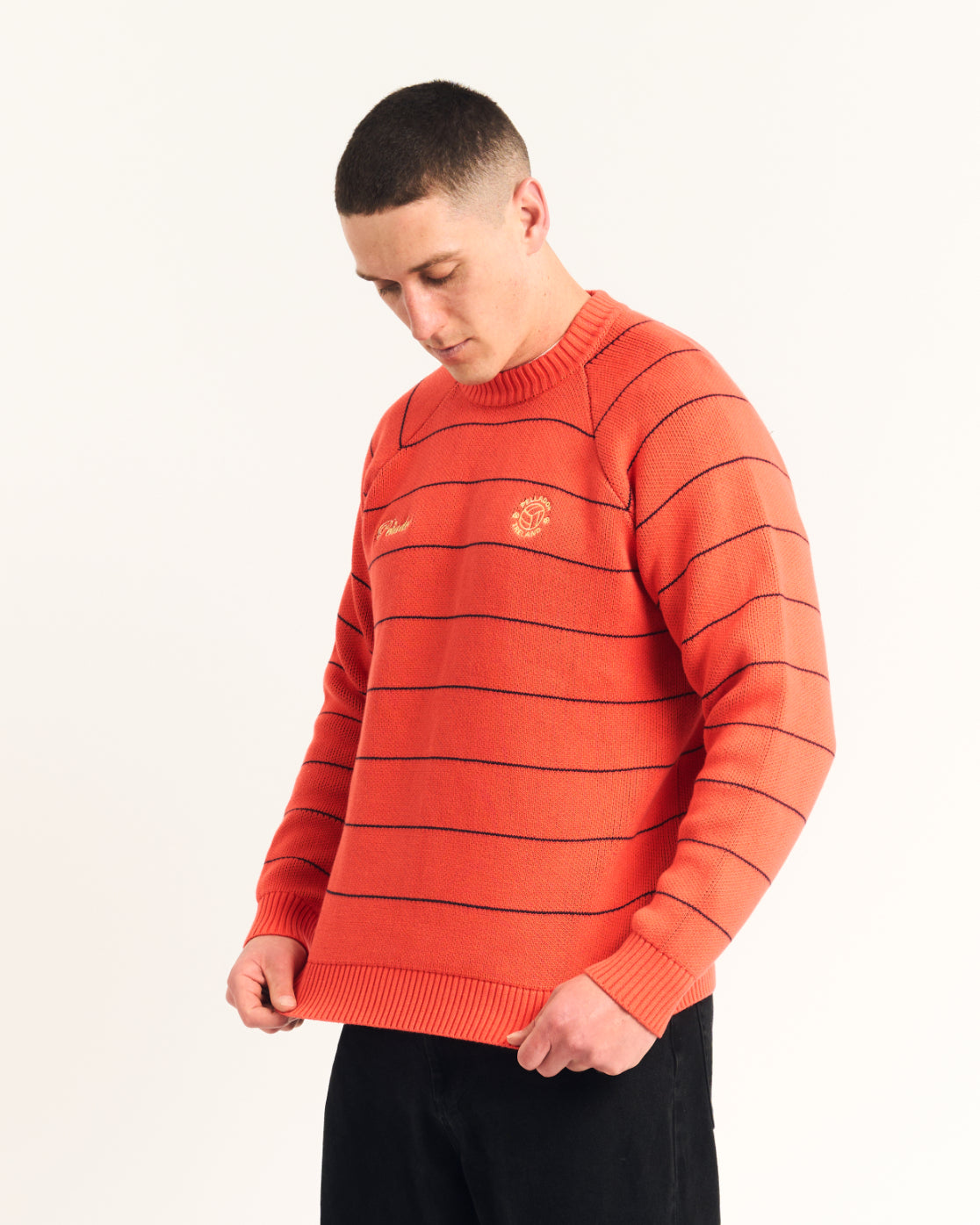 Striped Knit Jersey - Orange