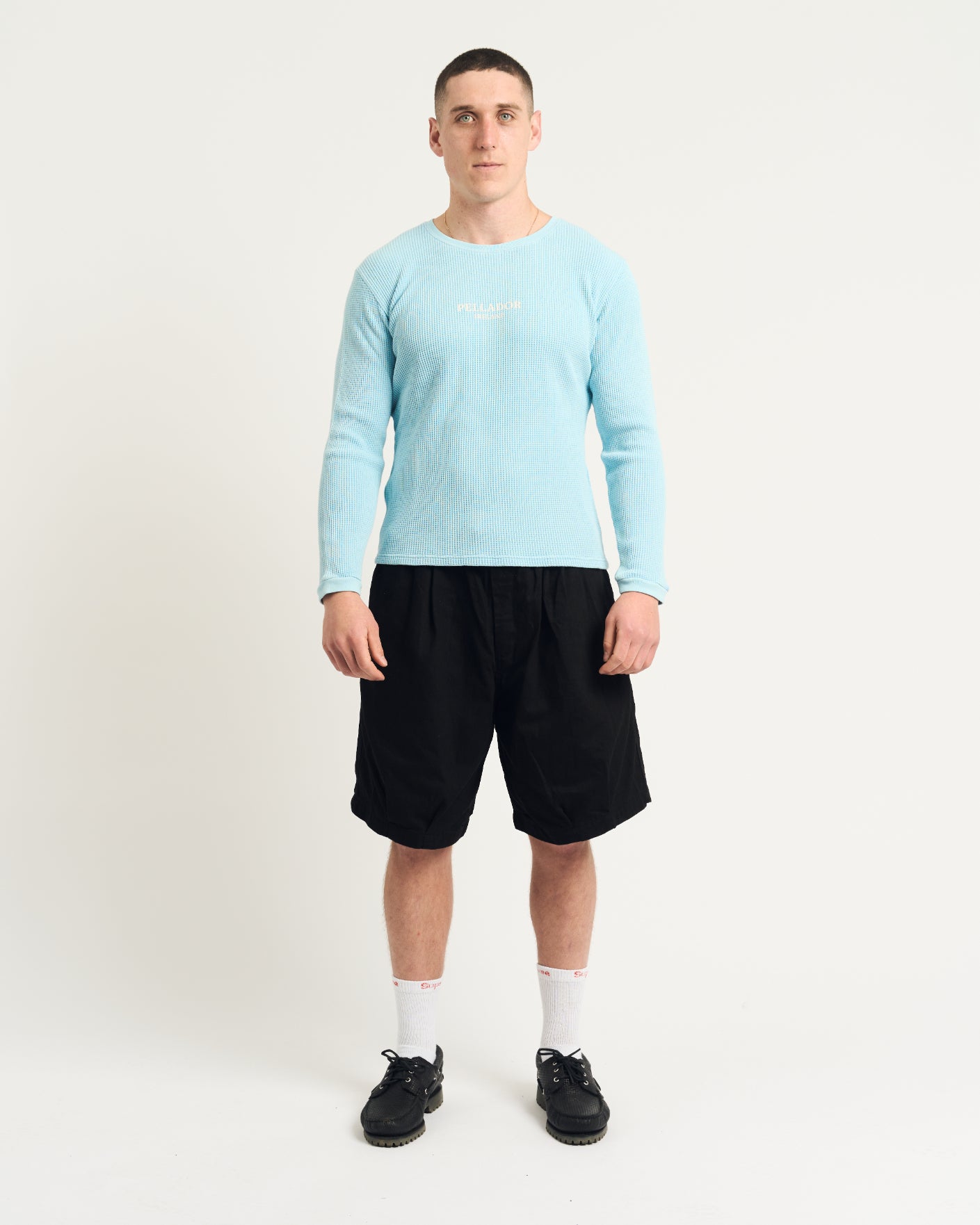 Pellador Ireland L/S Waffle Crew- Blue