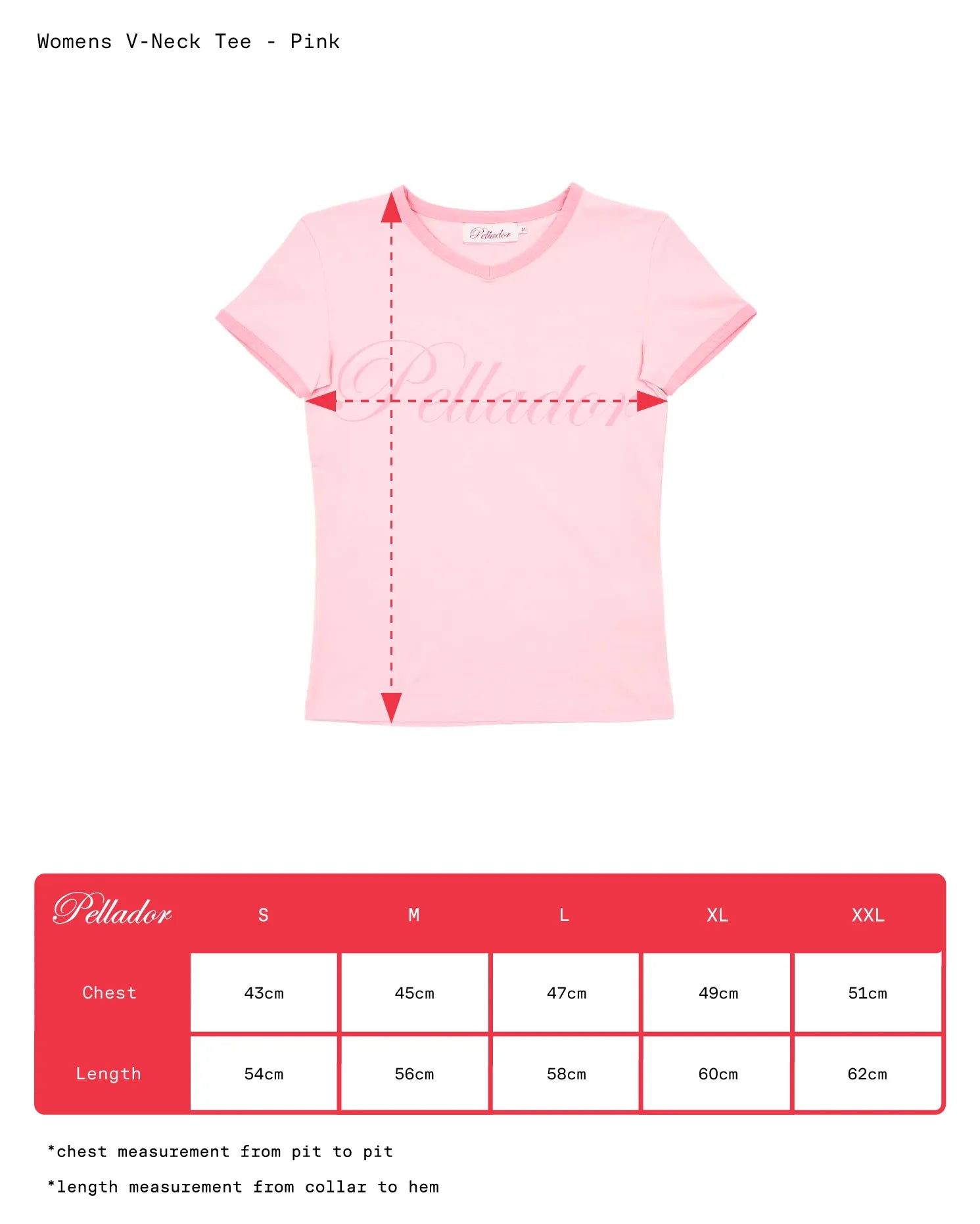 Women's V-Neck Tee - Pink