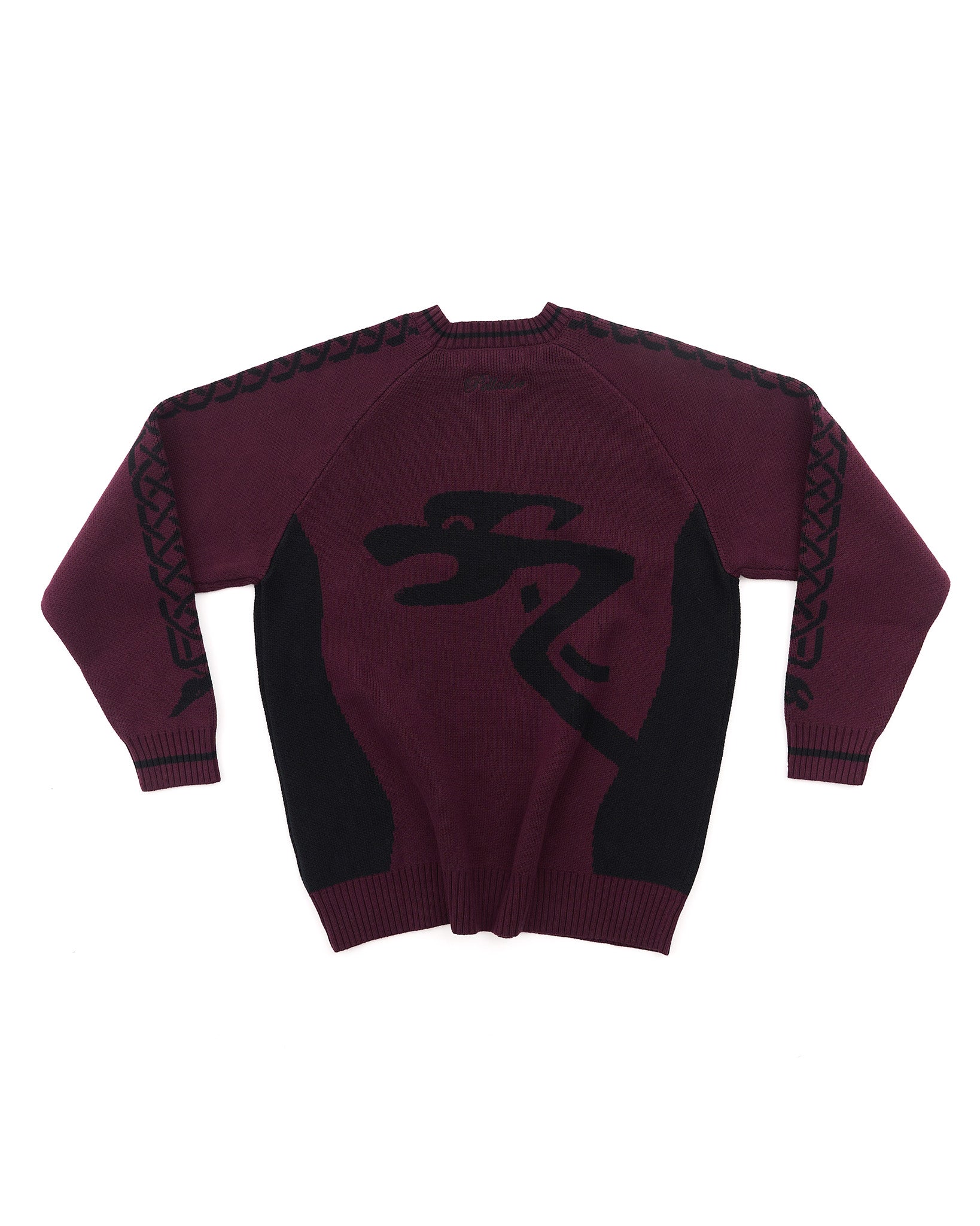 Sleeve Knot Knit Wine