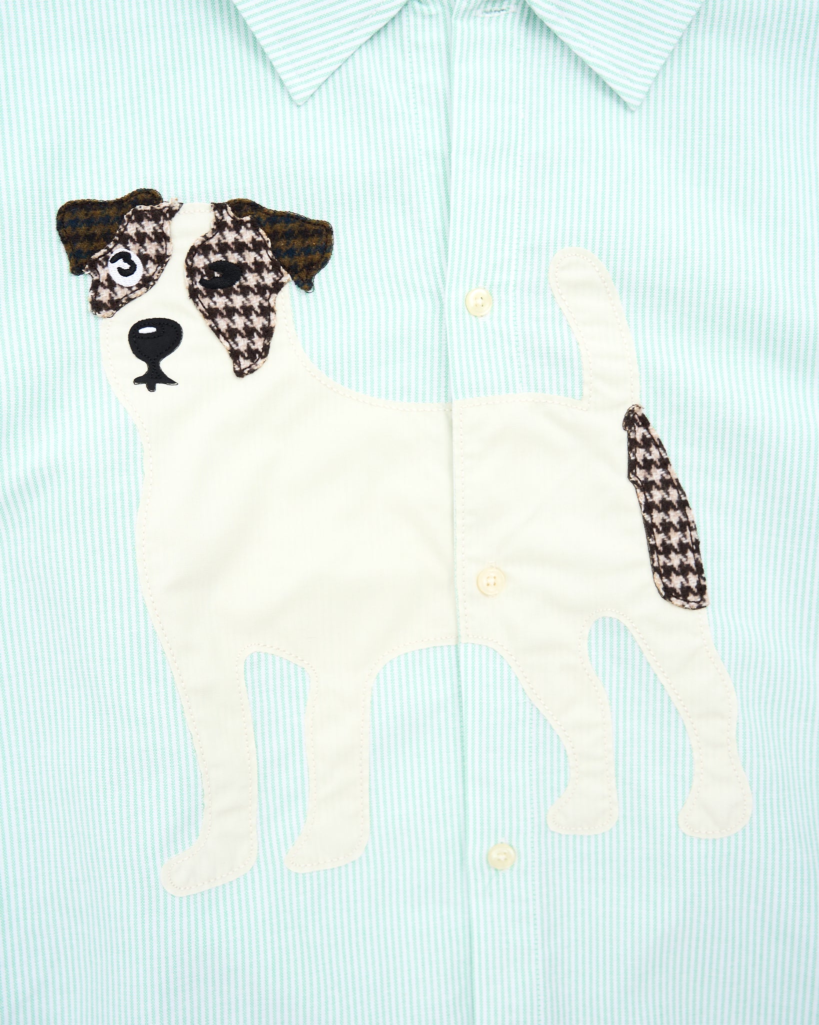 Dog Appliqué Shirt - Blue